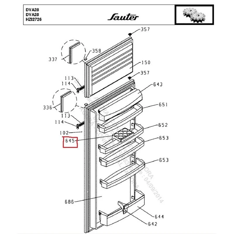 Casier à oeufs pour refrigerateur Sauter 41x4226 - Promos