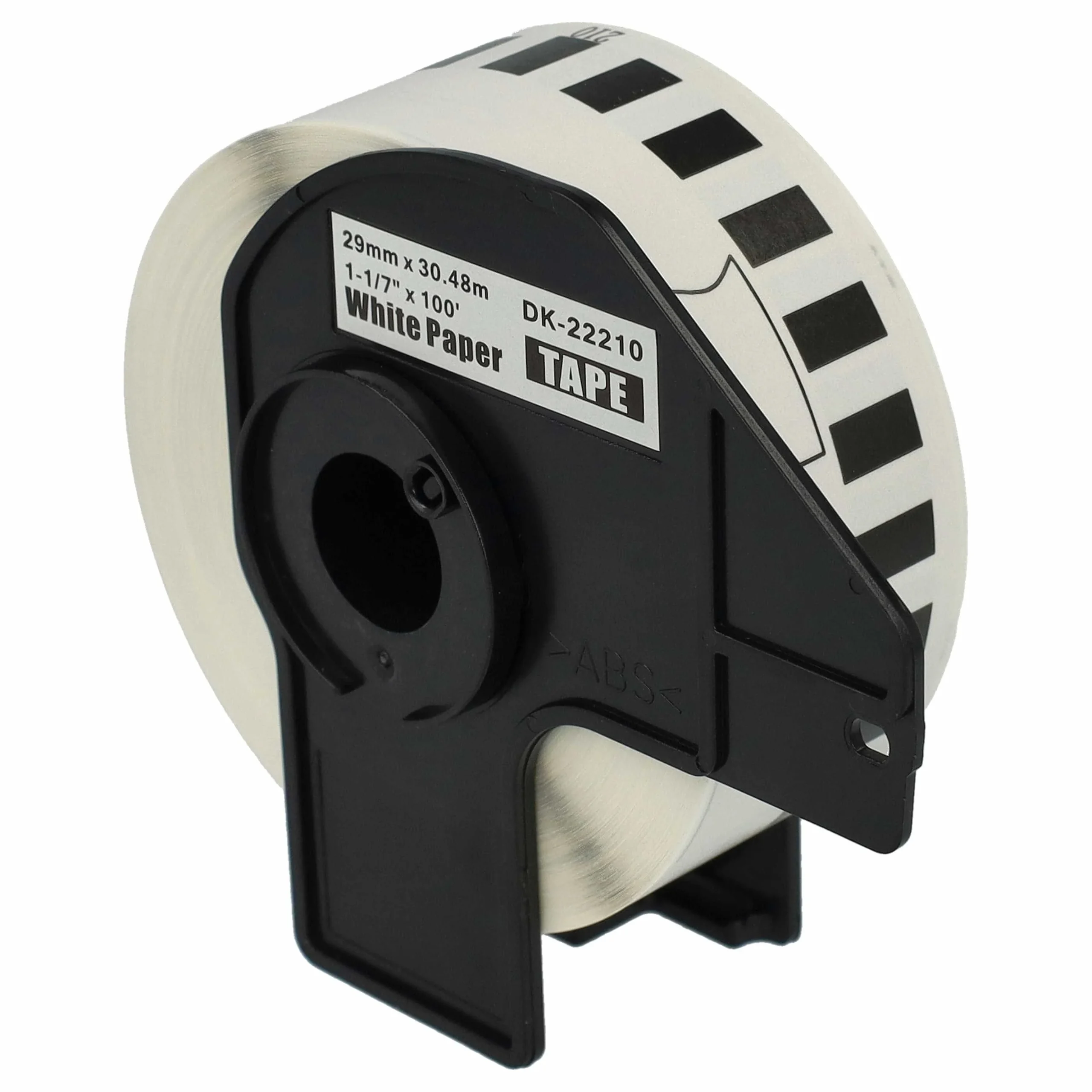 Étiquette remplacent Brother DK-22210 pour imprimante étiqueteuse - 29mm x 30,48m + support