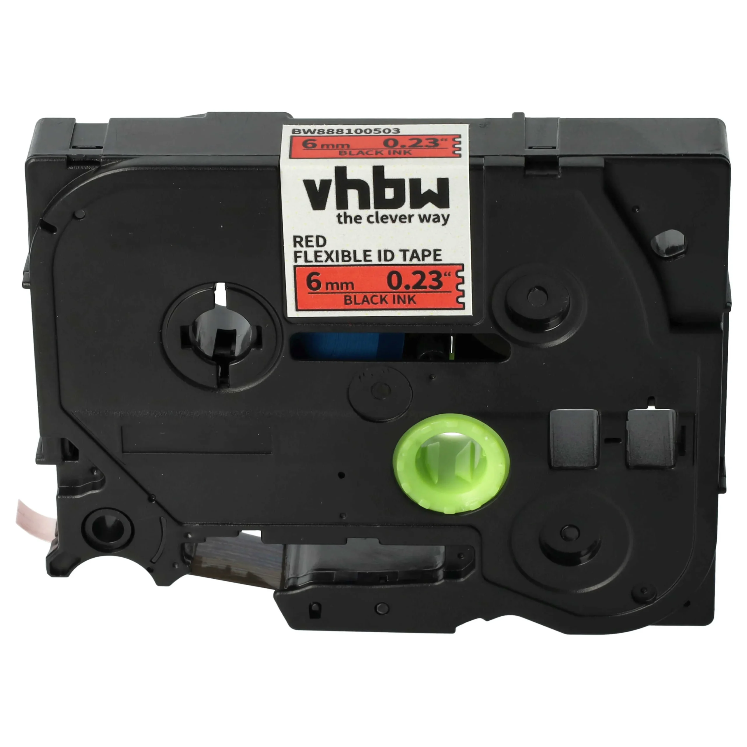 Cassette à ruban remplace Brother TZeFX411, TZE-FX411 - 6mm lettrage Noir ruban Rouge, plastique, souple