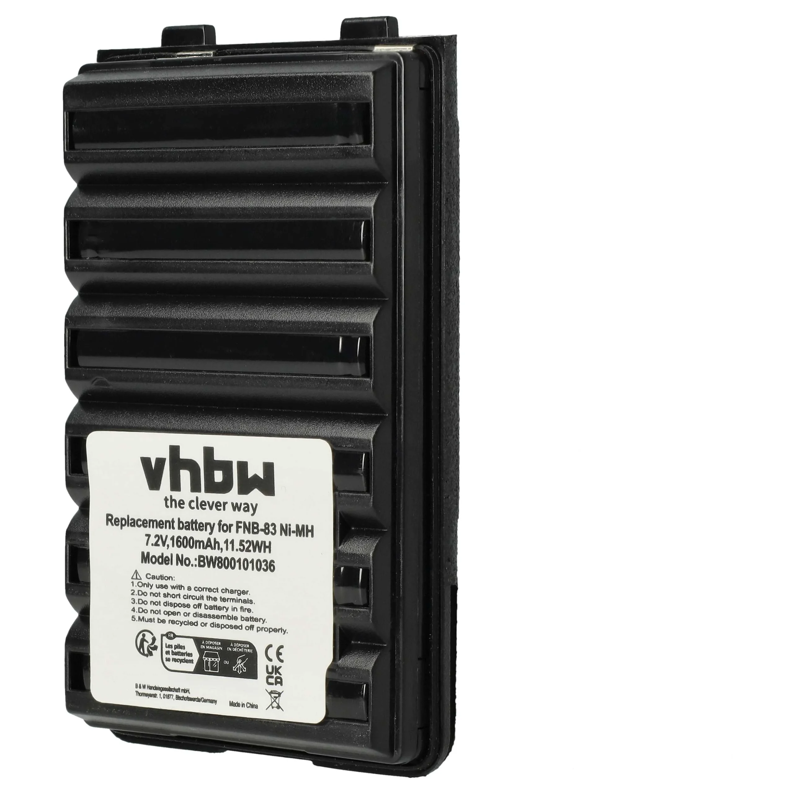 Batterie remplace Yaesu Vertex FNB-57, AAJ66X001 pour radio talkie-walkie Yaesu Vertex- 1600mAh 7,2V NiMH