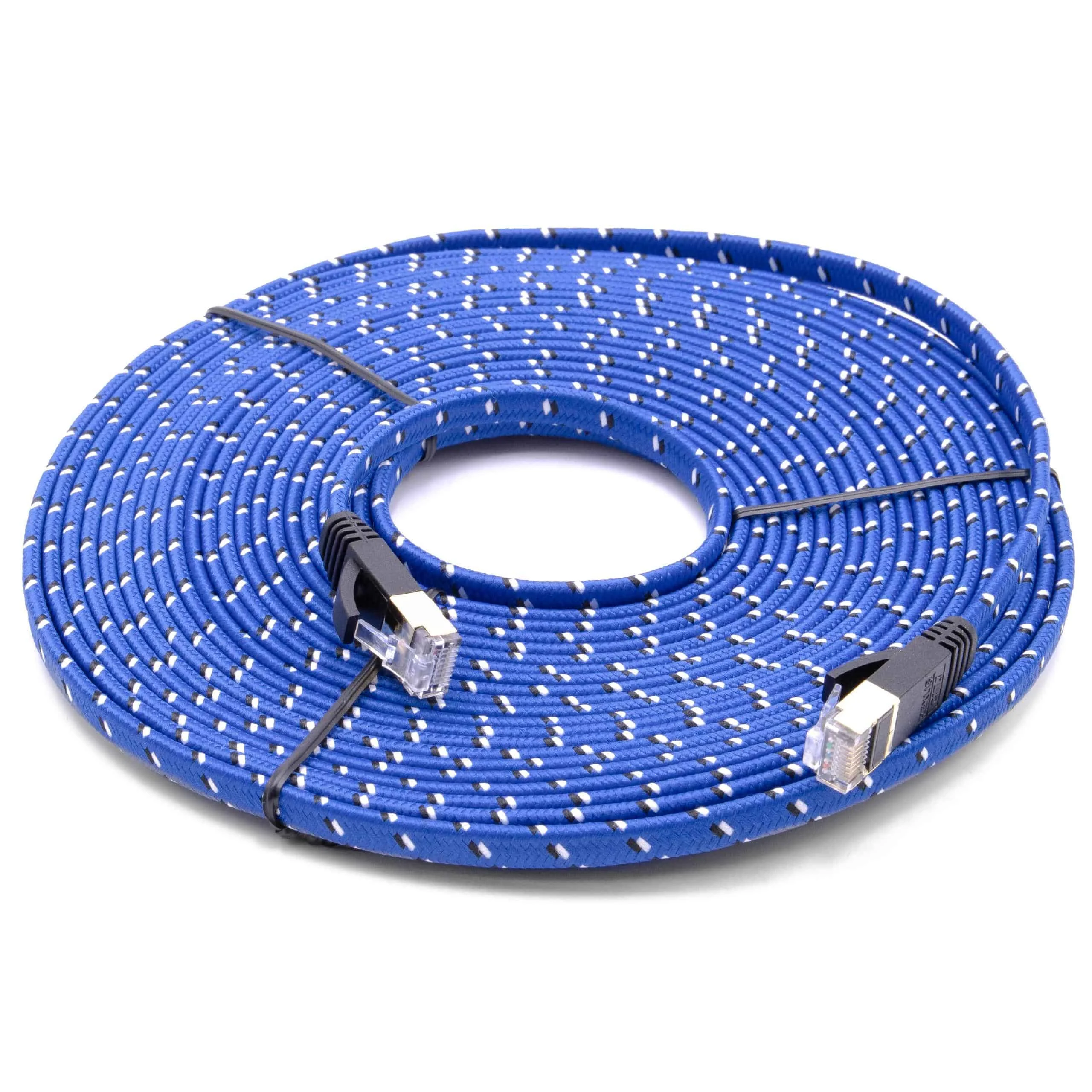 Câble ethernet Cat7 pour réseau privé ou d'entreprise - 8m, bleu, plat