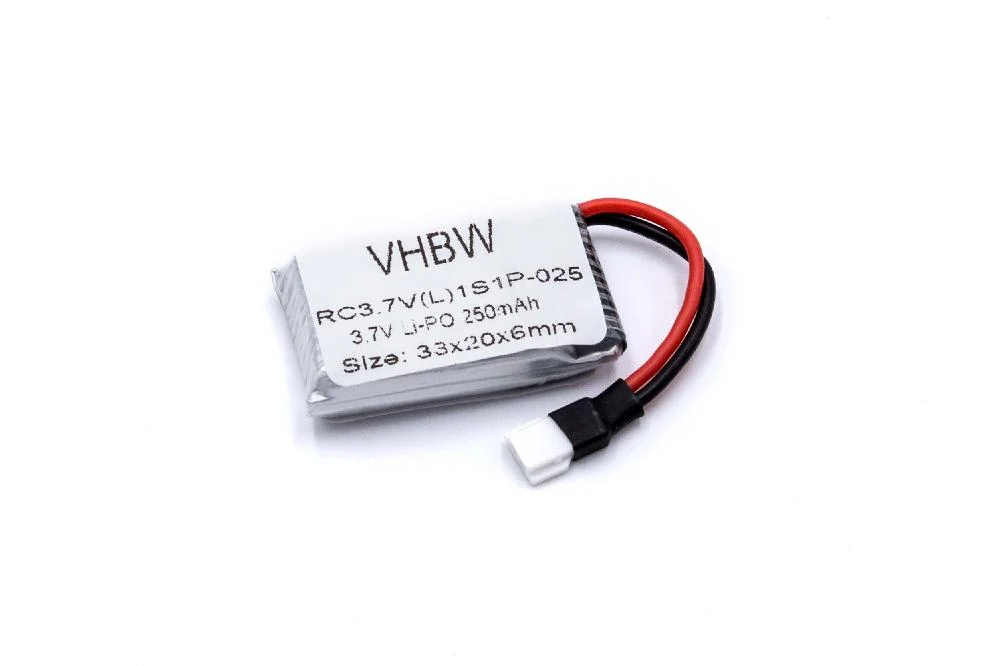Batterie modèle radio-télécommandé - 250mAh 3,7V Li-polymère, Mini JST-Plug