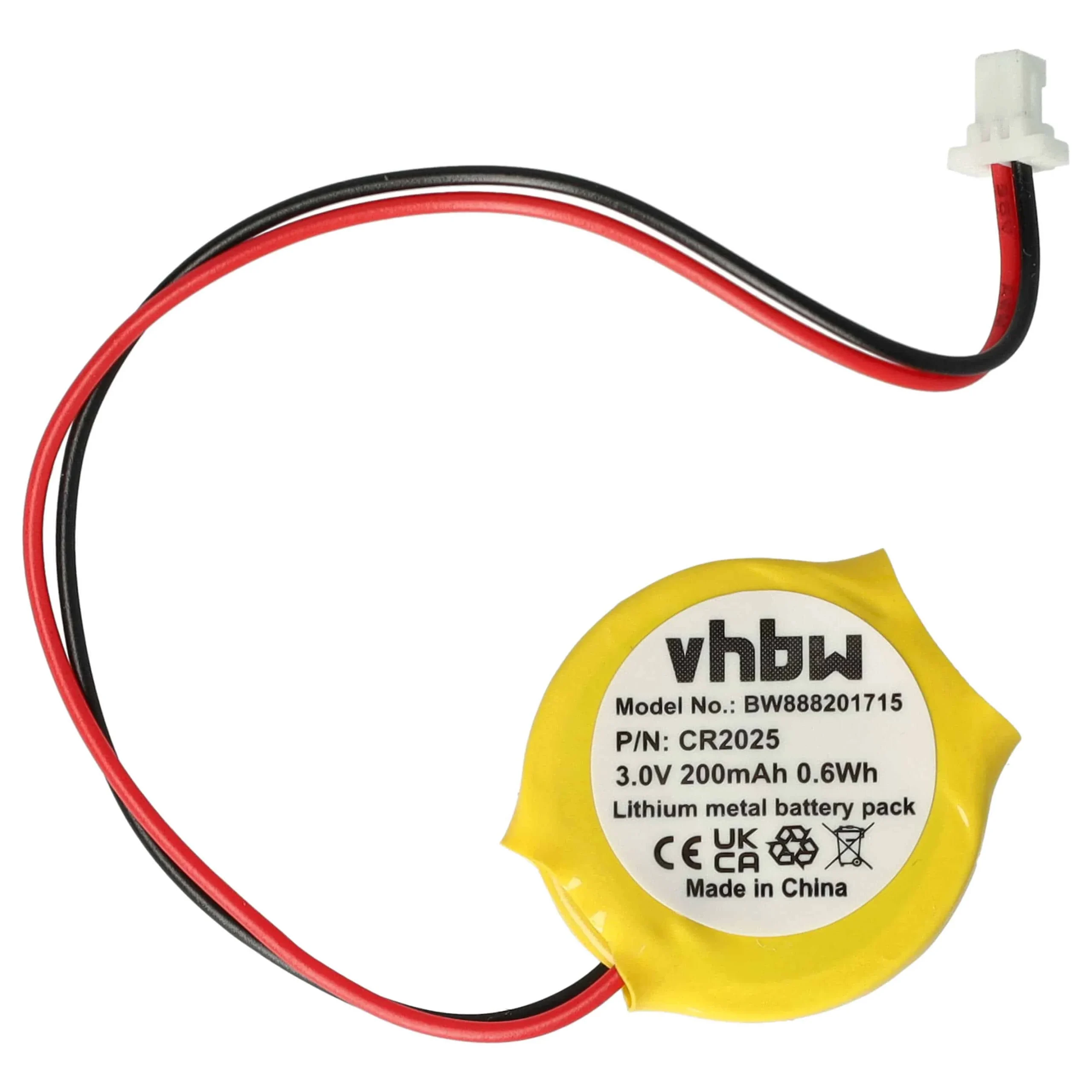Pile remplace CR2025, 02K6502, 02K6489, 02K6486 pour BIOS IBM - 200mAh 3V Li-Mn