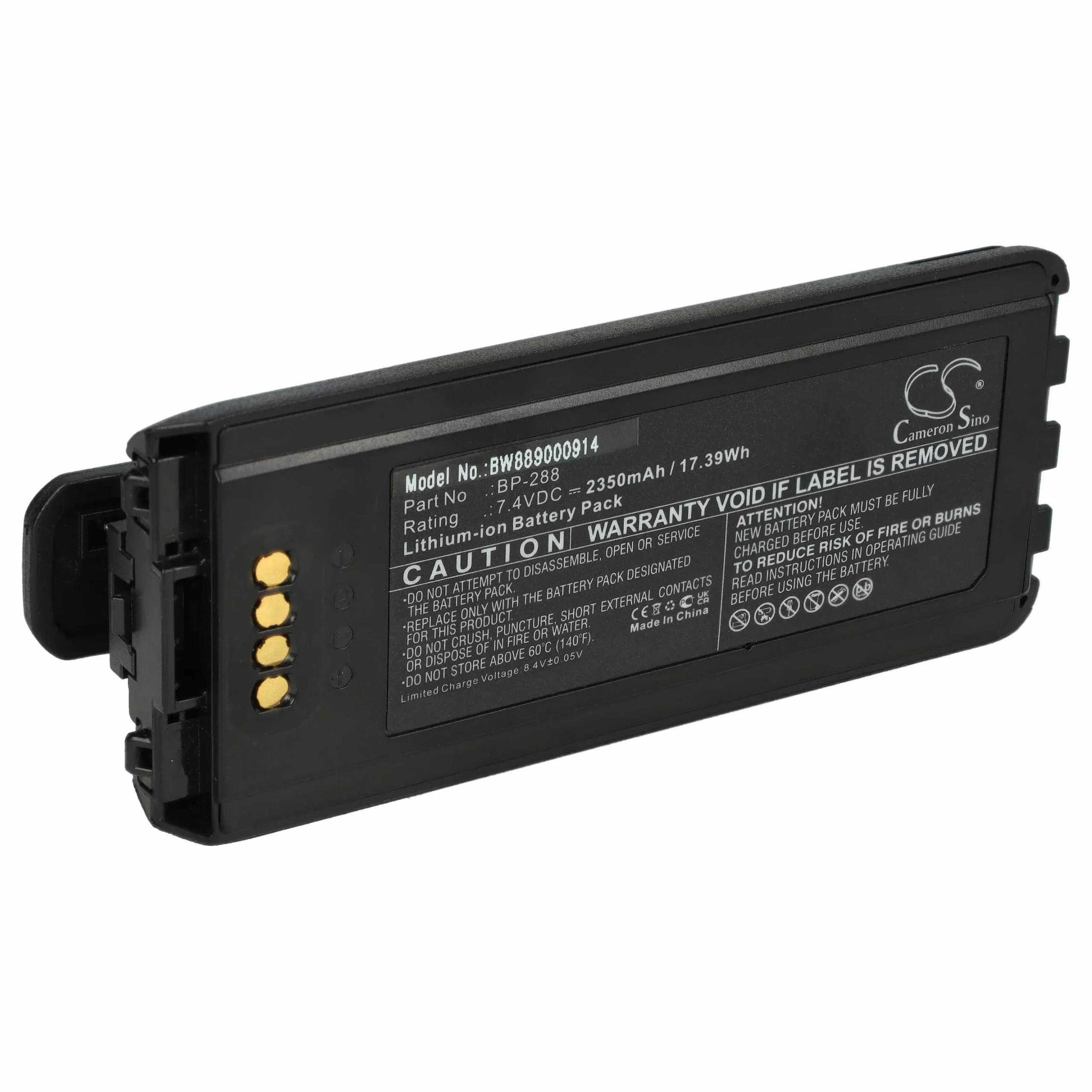 Batterie remplace Icom BP-288 pour radio talkie-walkie Icom- 2350mAh 7,4V Li-ion