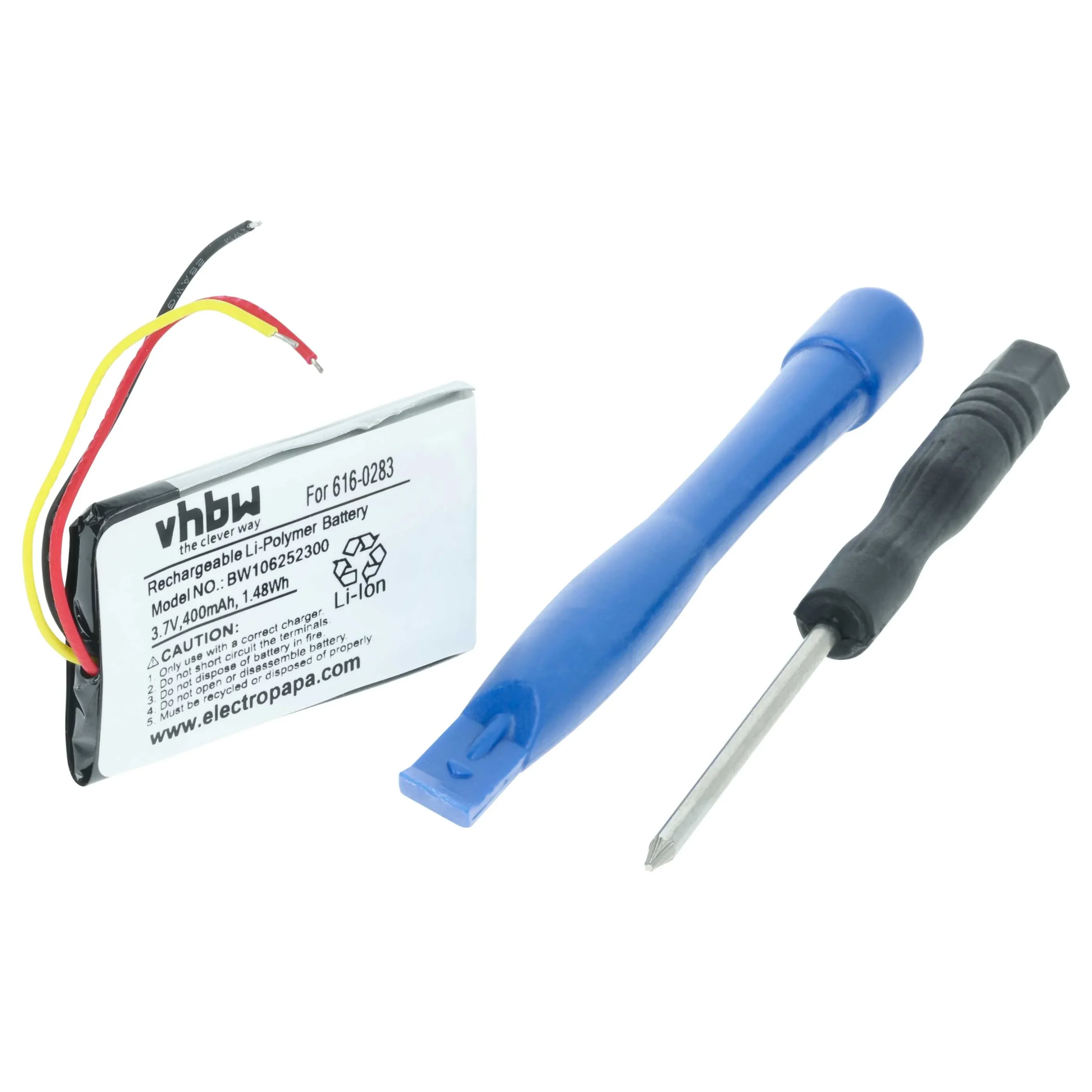 Batterie remplace Apple 616-0223, 616-0224 pour lecteur MP3 Apple - 400mAh 3,7V Li-polymère