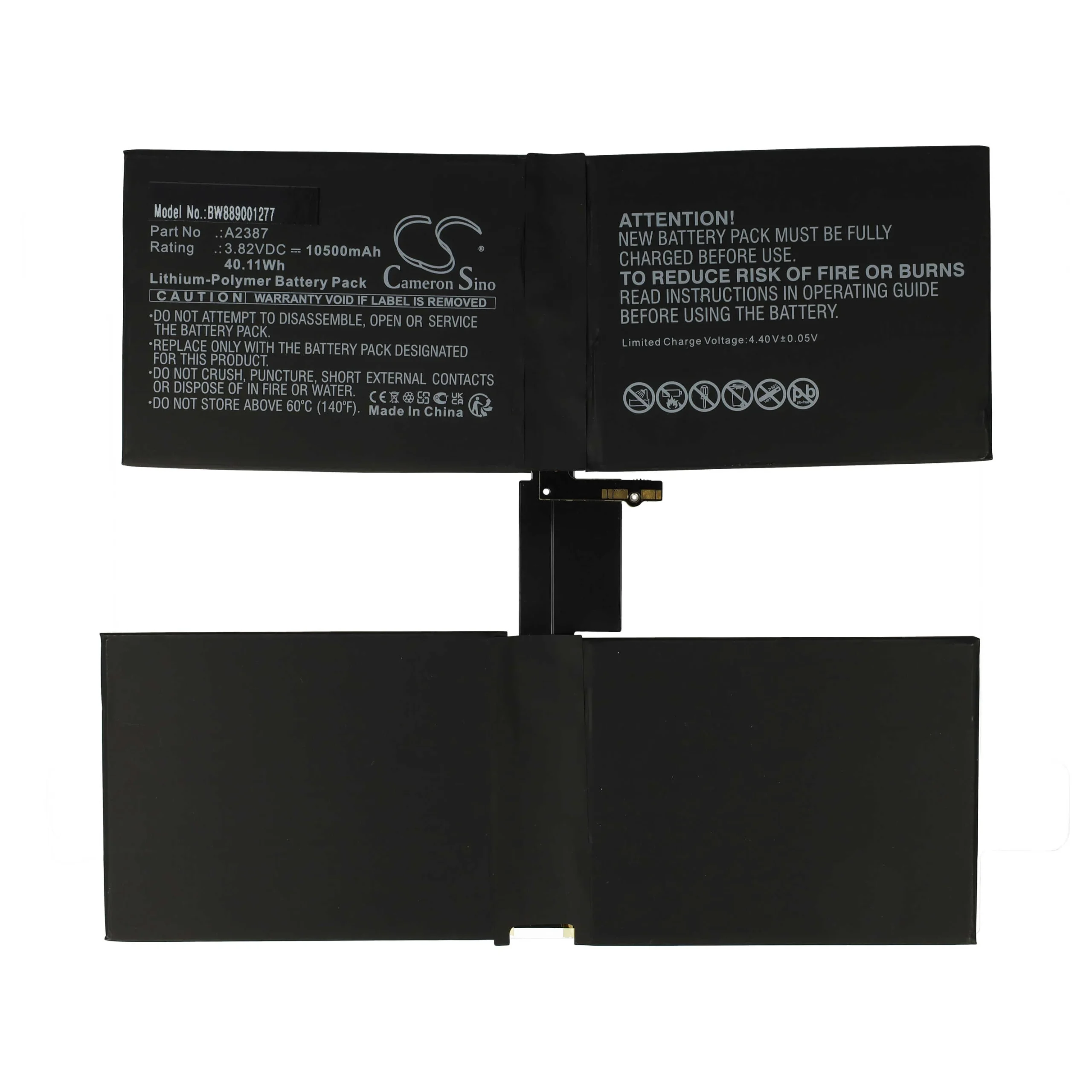 Batterie remplace Apple A2387 tablette - 10500mAh 3,82V Li-polymère