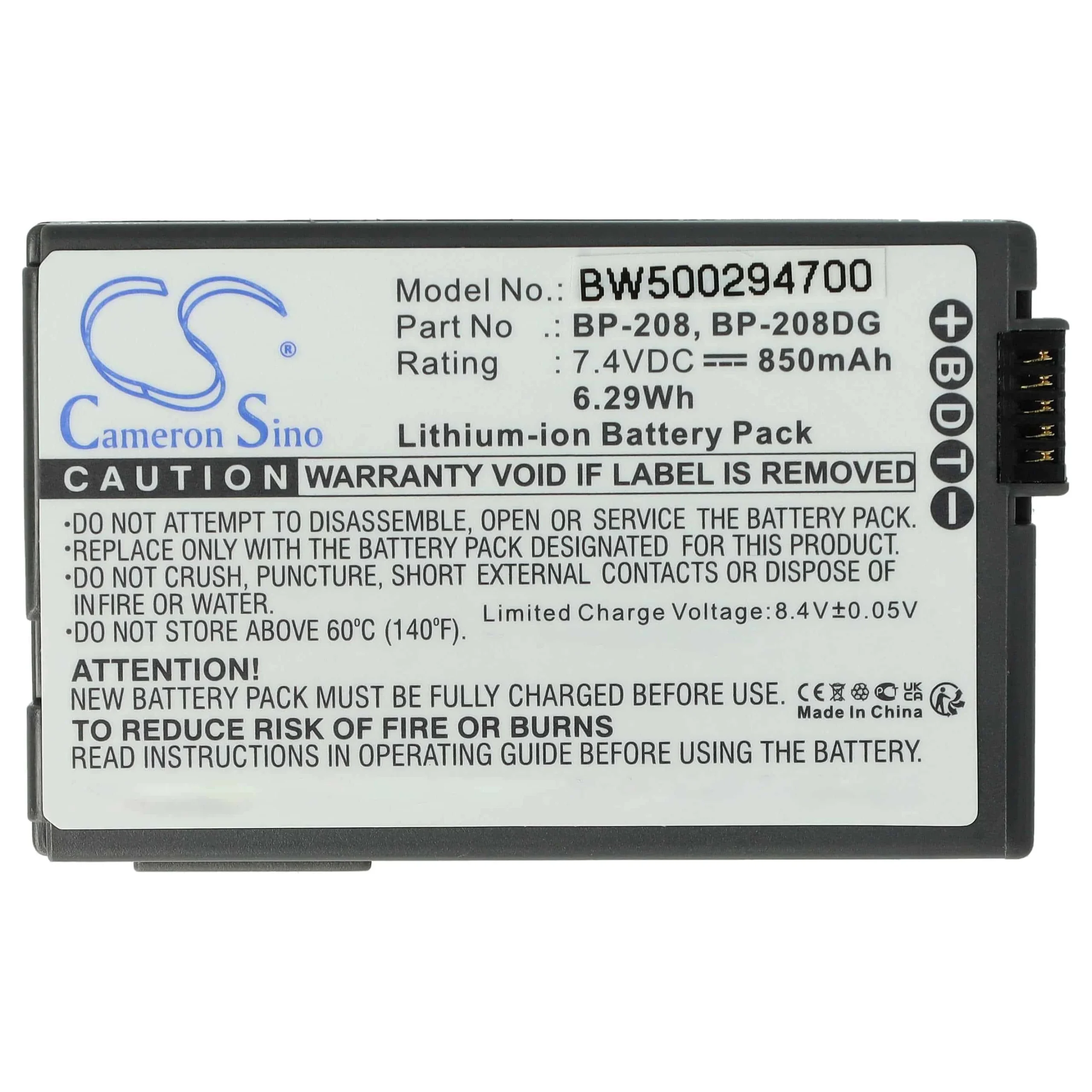 Batterie remplace Canon BP-308, BP-315, BP-208 pour caméscope Canon- 700mAh 7,4V Li-ion