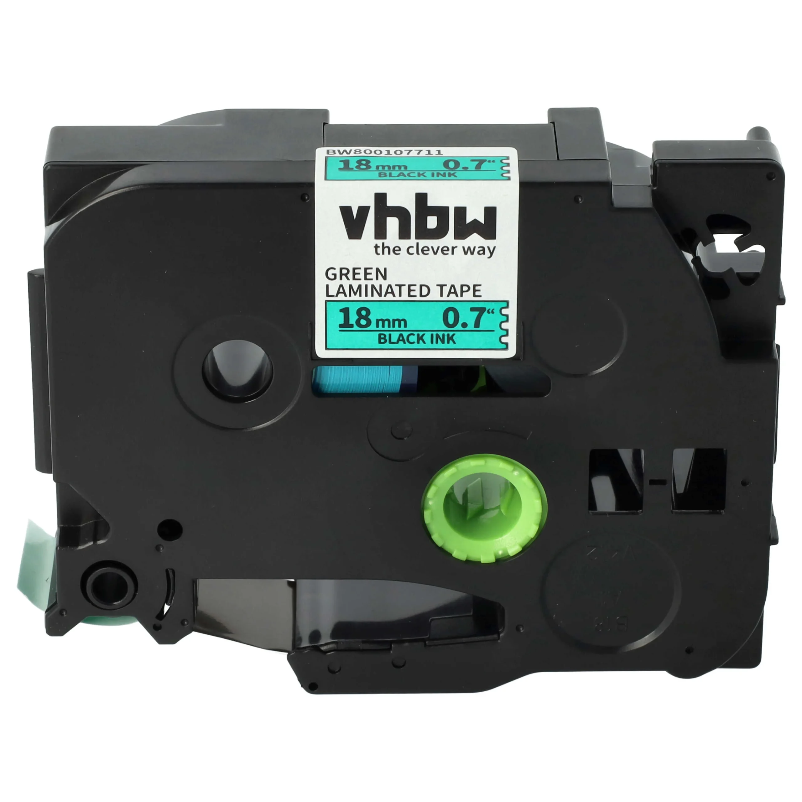 Cassette à ruban remplace Brother TZE-741, TZ-741 - 18mm lettrage Noir ruban Vert, plastique