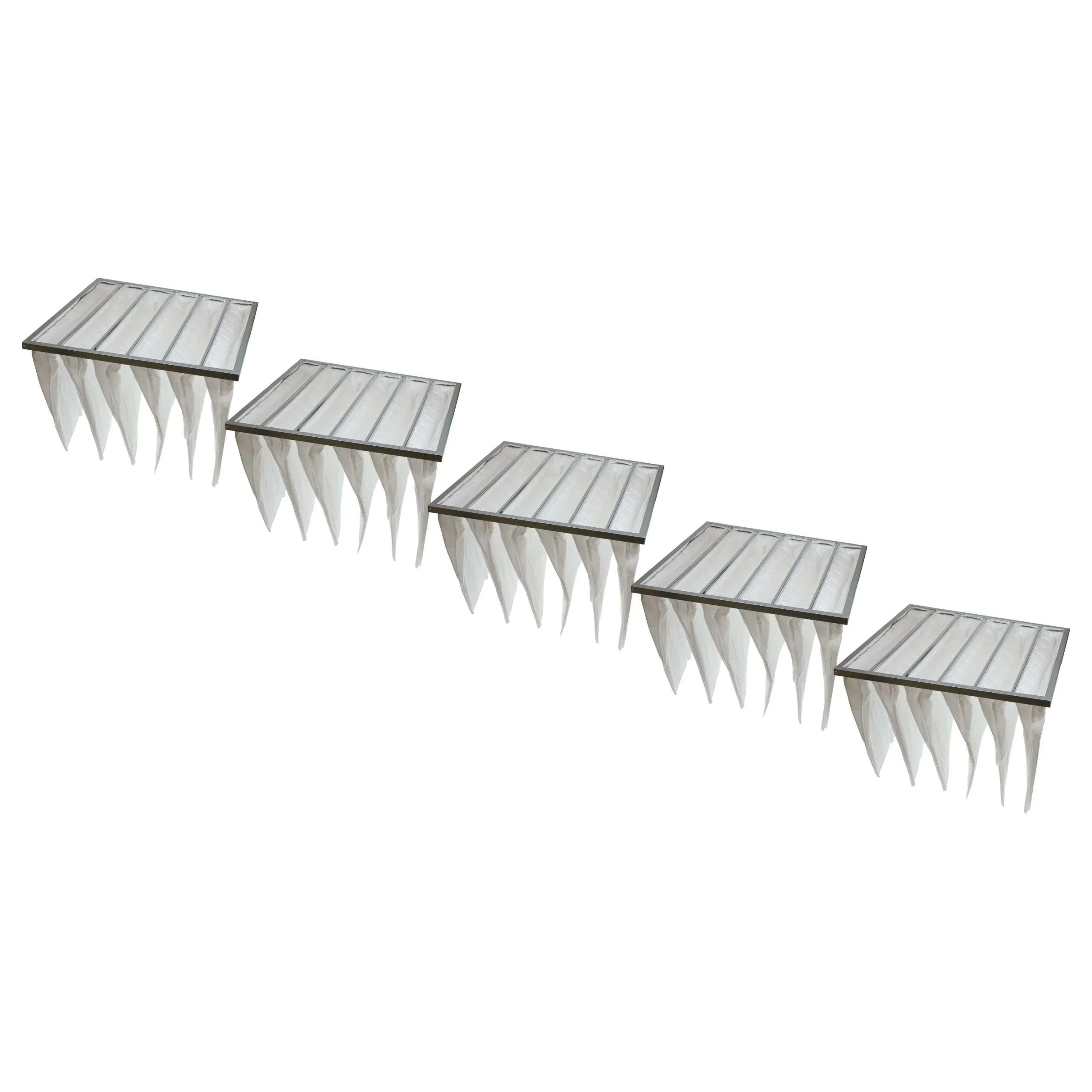5x Filtres à poches G4 pour climatiseur, système d'aération - 59,5 x 59,2 x 4,7 cm