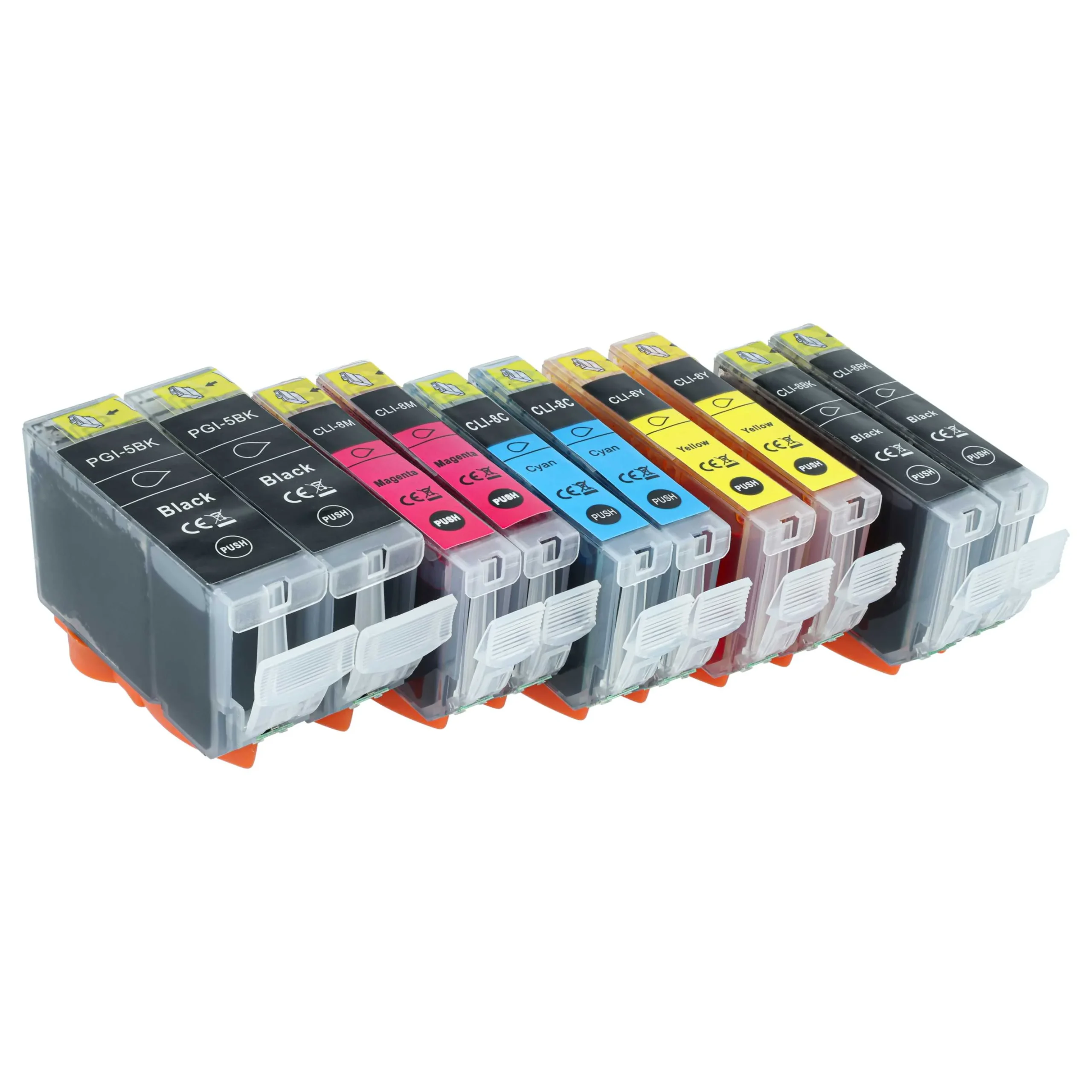 10x Cartouches remplace Canon CLI-8M, CLI-8C, CLI-8BK, PGI-5BK, CLI-8Y pour imprimante - multicouleurs