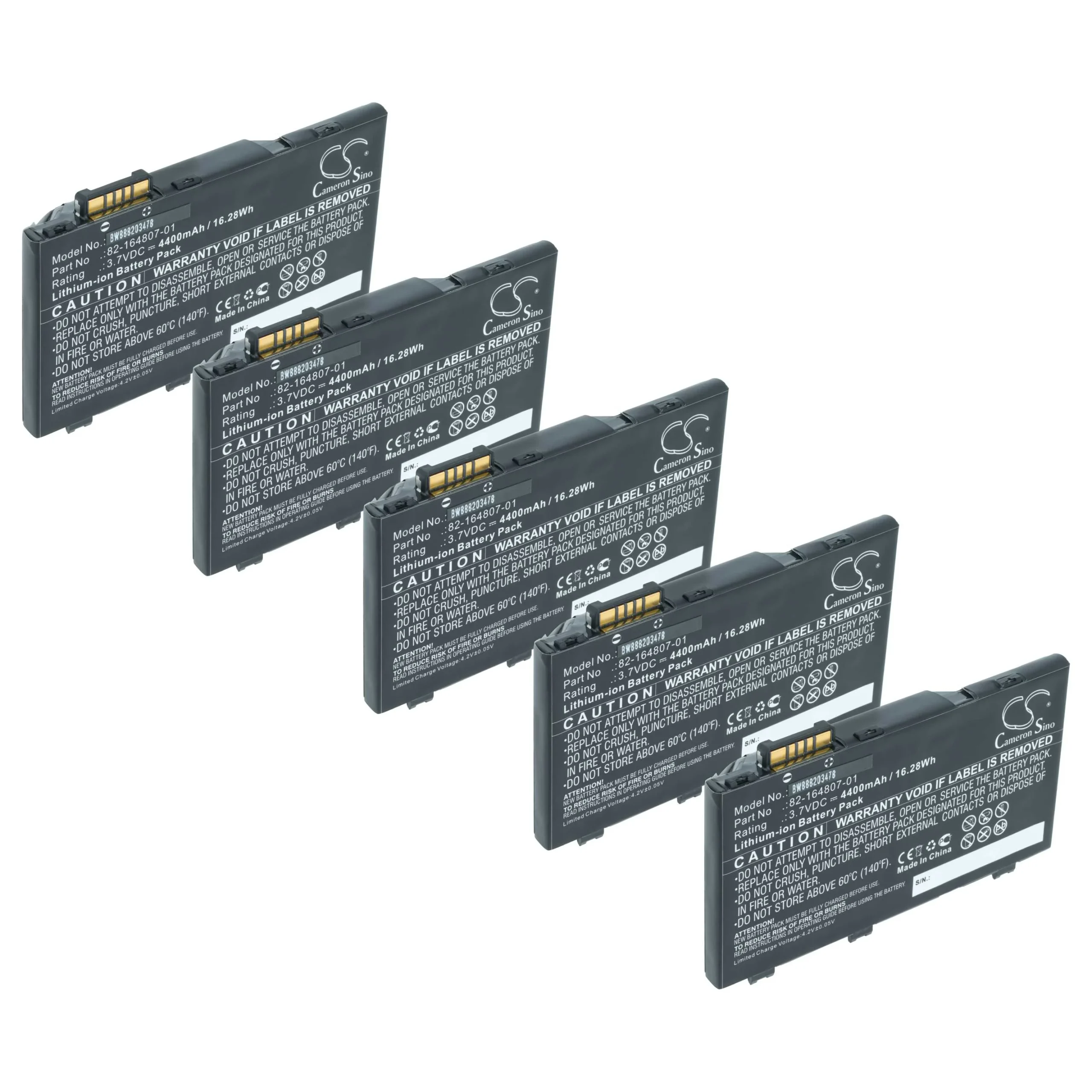 Batterie (5 pcs.) remplace Motorola 82-164807-01, 82-164801-02 pour ordinateur mobile PDA Symbol - 4400mAh