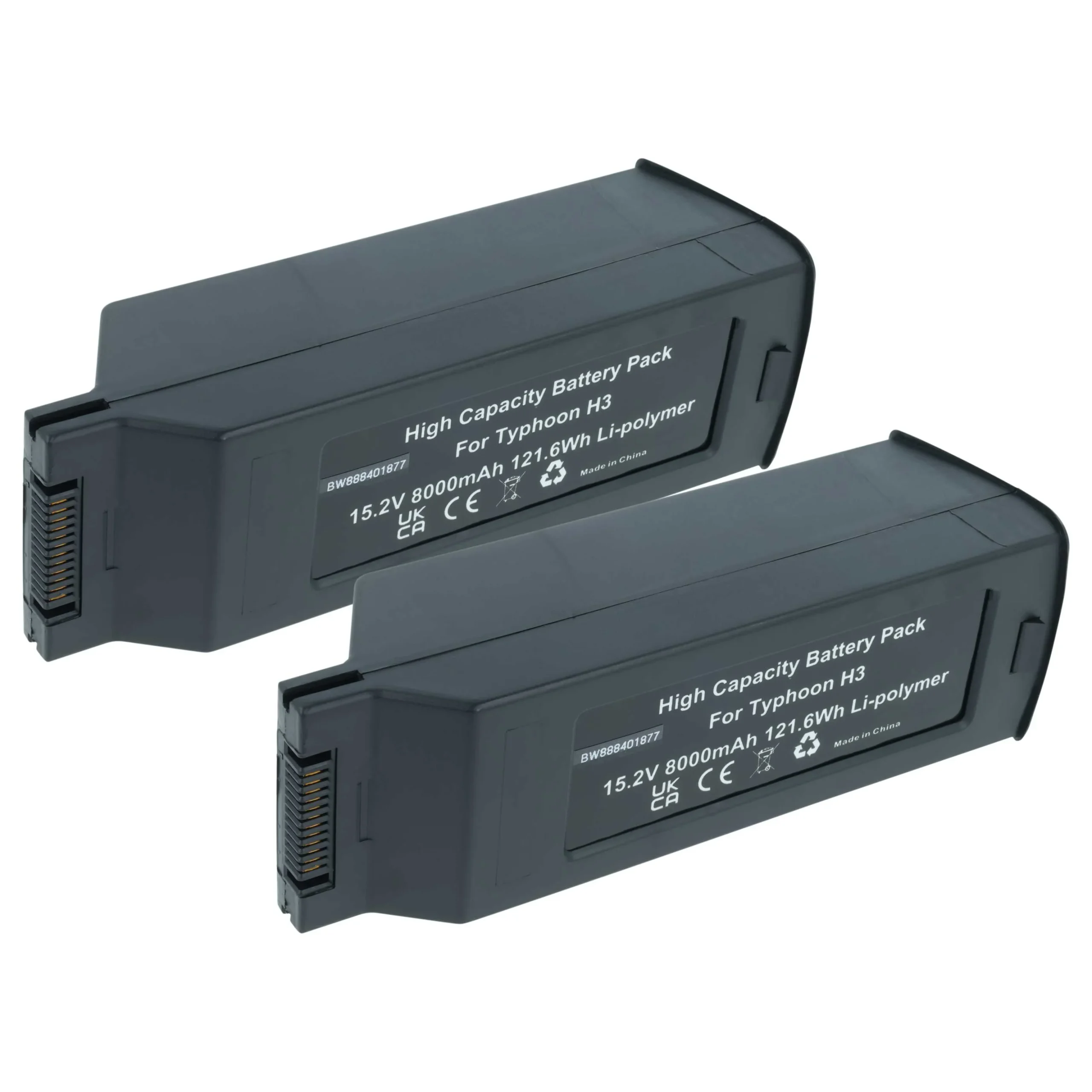 2x Batteries remplace Yuneec YUNTYHP101, YUNTYH3B4S5250 pour drone Yuneec- 8000mAh 15,2V Li-polymère