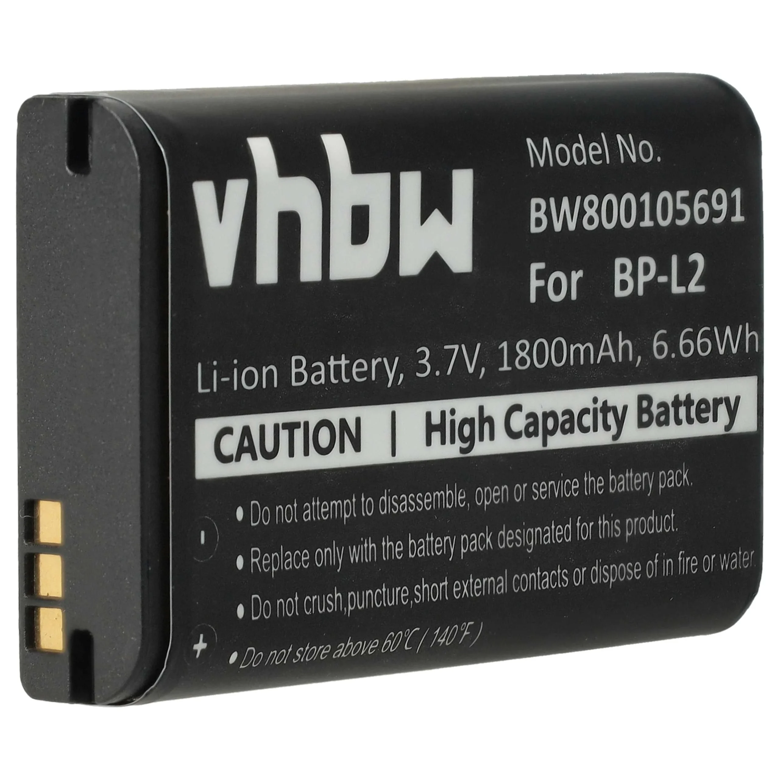 Batterie remplace BP-L2 dictaphone - 1800mAh 3,7V Li-ion