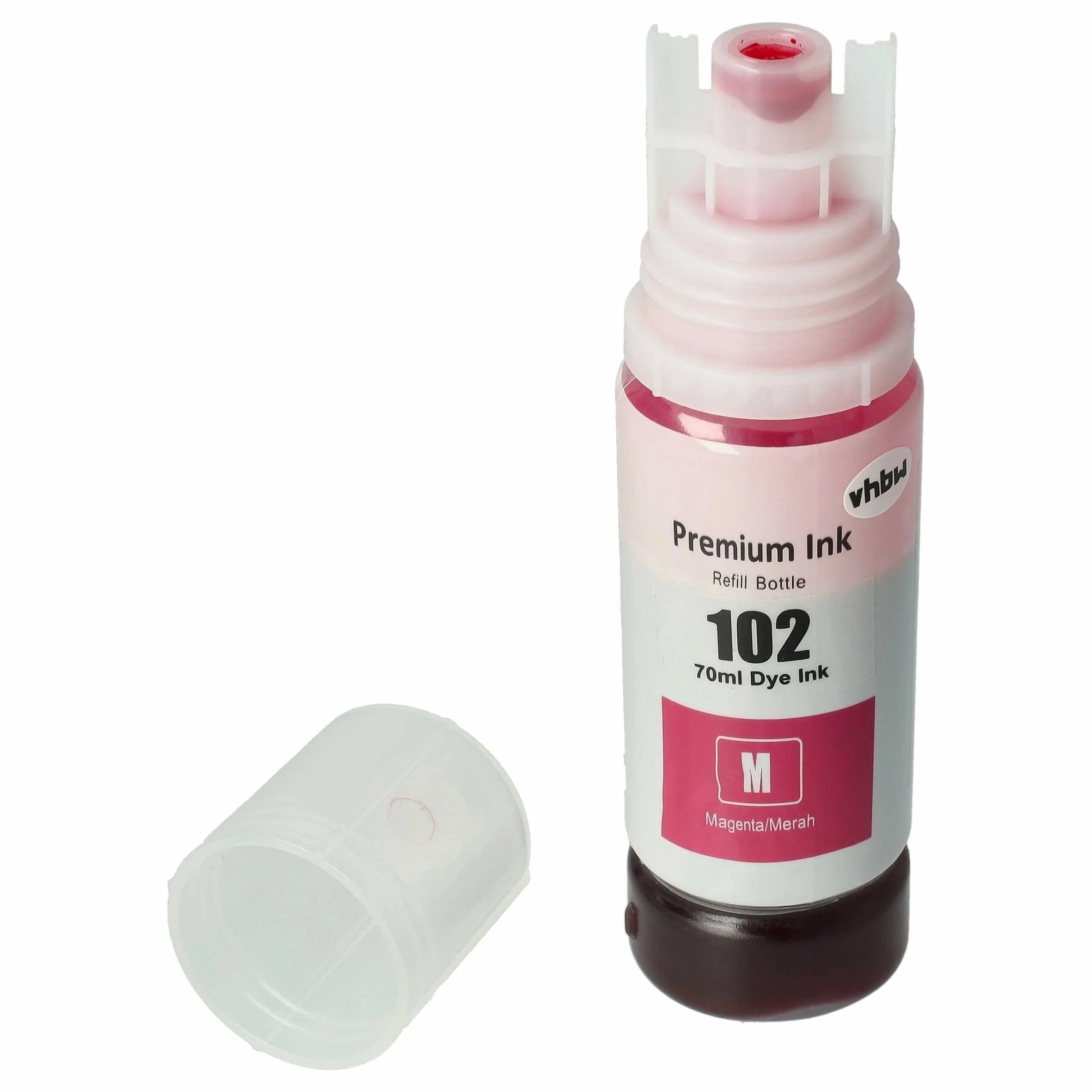 Encre rechargable Magenta remplace Epson 102 dye-magenta, C13T03R340 pour imprimante Epson, 70ml