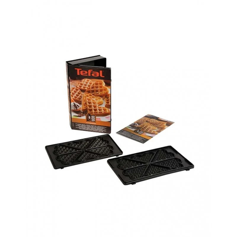 Coffret 2 plaques gaufre coeur + 1 livre de recettes XA800612 TEFAL - Promos