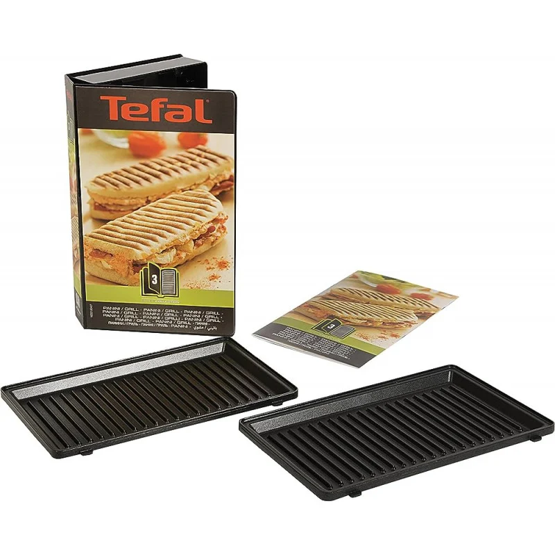 Coffret 2 plaques grill-panini + 1 livre de recettes XA800312 TEFAL