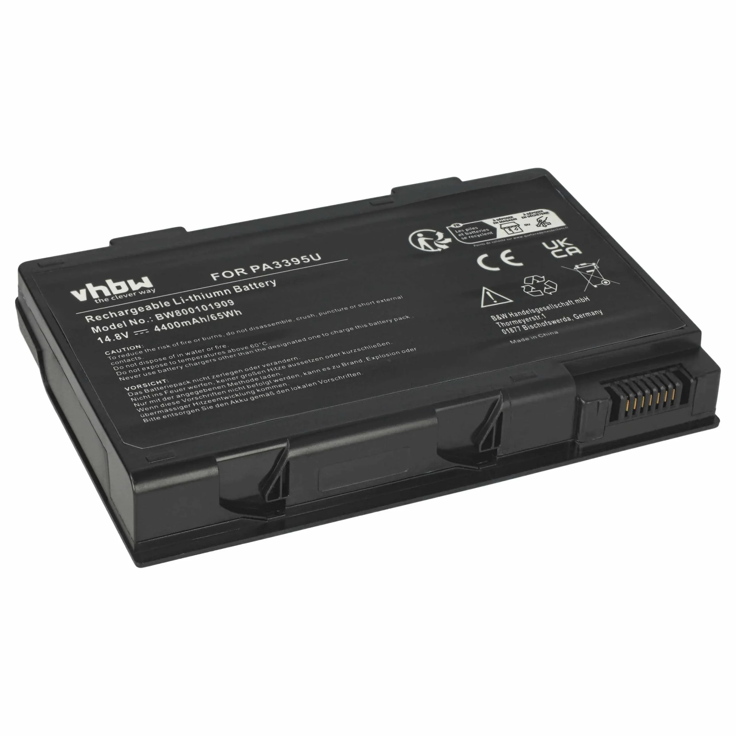 Batterie remplace Toshiba PA3395U-1BRS pour ordinateur portable Toshiba- 4400mAh 14,8V Li-ion, noir