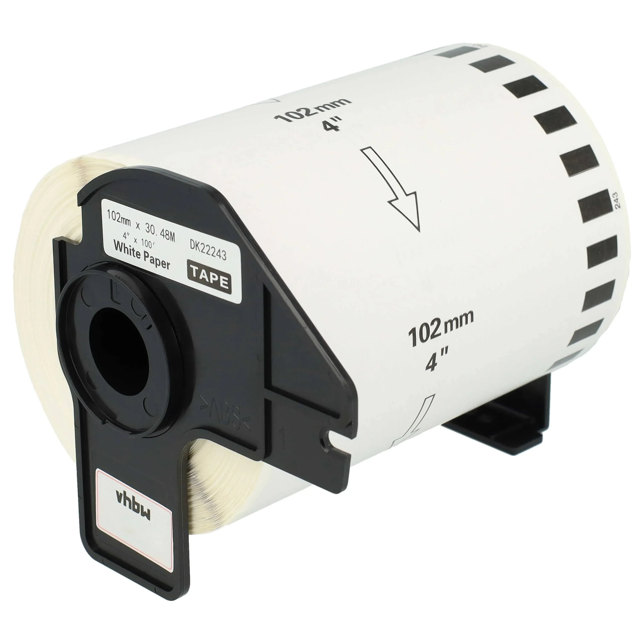 Étiquette remplacent Brother DK-22243 pour imprimante étiqueteuse - 102mm x 30,48m + support