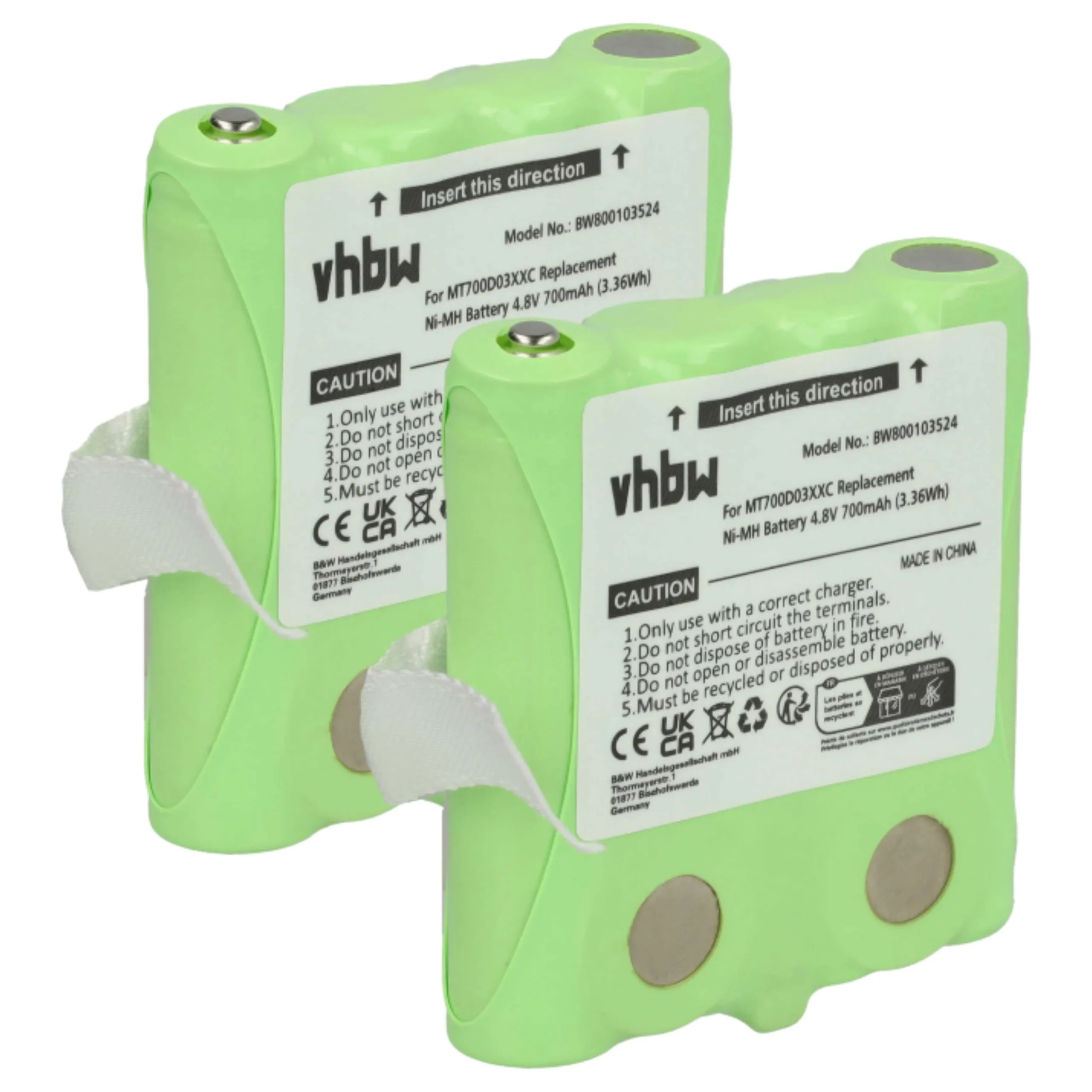 2x Batteries remplace LH060-3A44C4BT, MT700D03XXC pour radio talkie-walkie Simvalley- 700mAh 4,8V NiMH