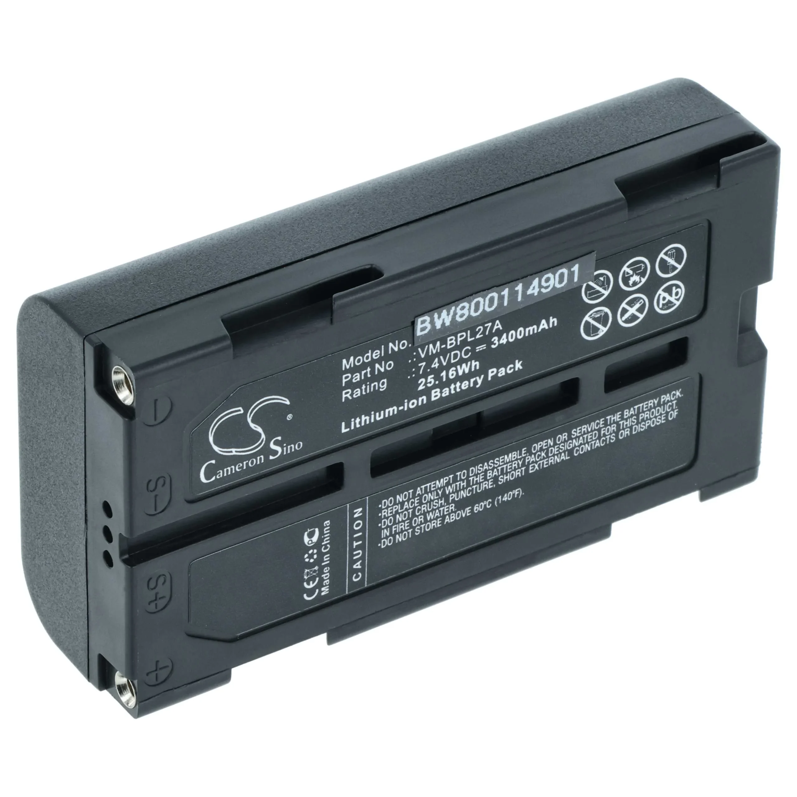 Batterie remplace Hitachi VM-BPL13J, VM-BPL13A, VM-BPL13, M-BPL30 pour caméscope Hitachi- 3400mAh 7,4V Li-ion