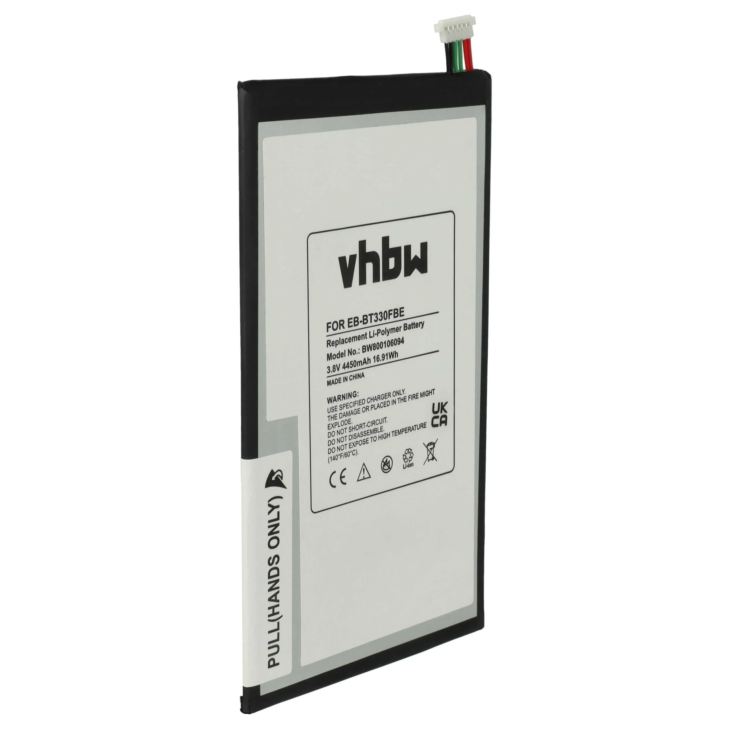 Batterie remplace Samsung EB-BT330FBE, T4450E, T4450C tablette - 4450mAh 3,8V Li-polymère