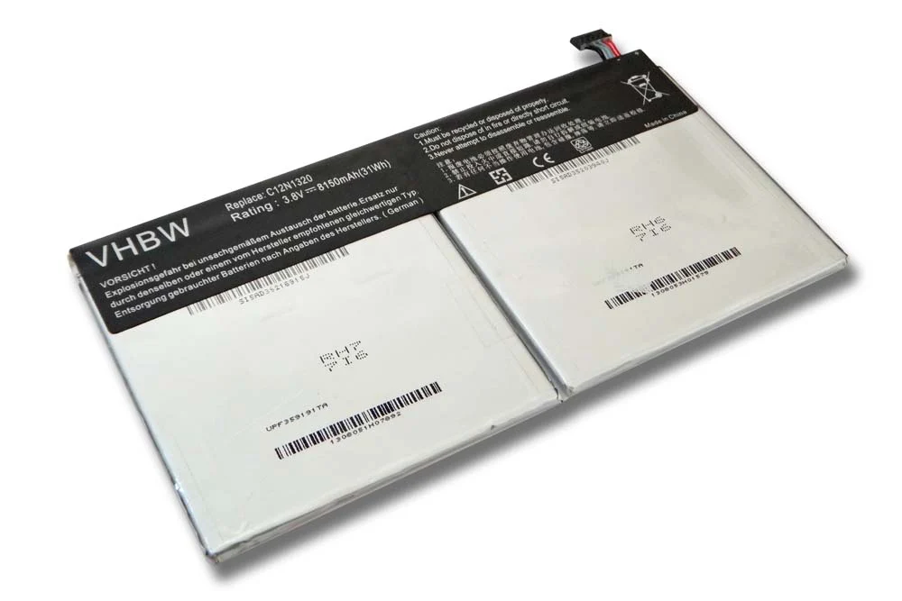 Batterie remplace Asus C12N1320, C12-N1320, 0B200-00720400, 0B200-00720100 tablette - 8150mAh 3,8V Li-polymère