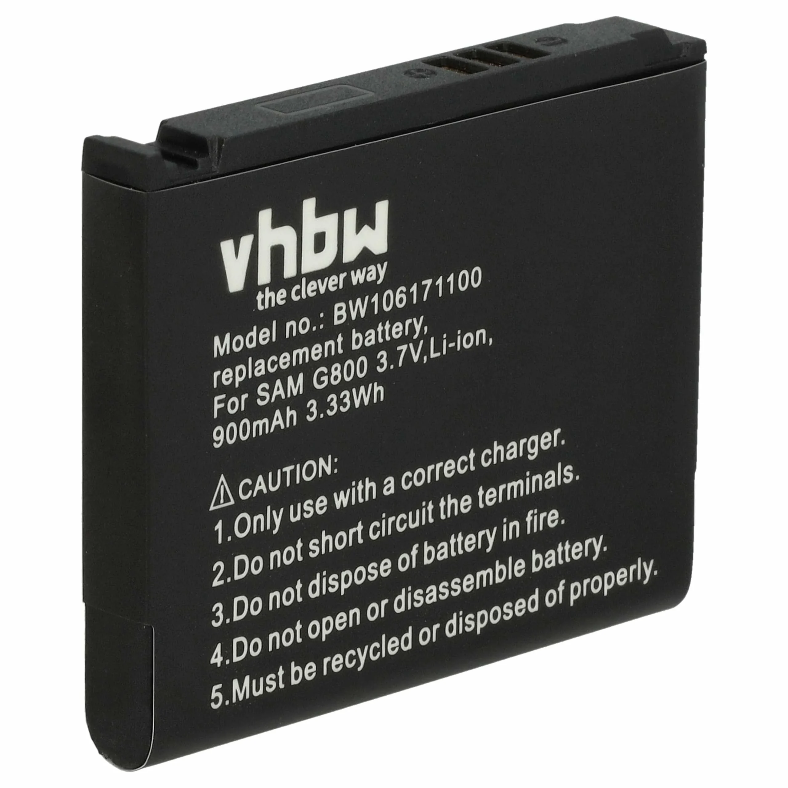 Batterie remplace Samsung AB603443CU, AB603443CC, AB603443CE téléphone portable Samsung - 900mAh 3,7V Li-ion