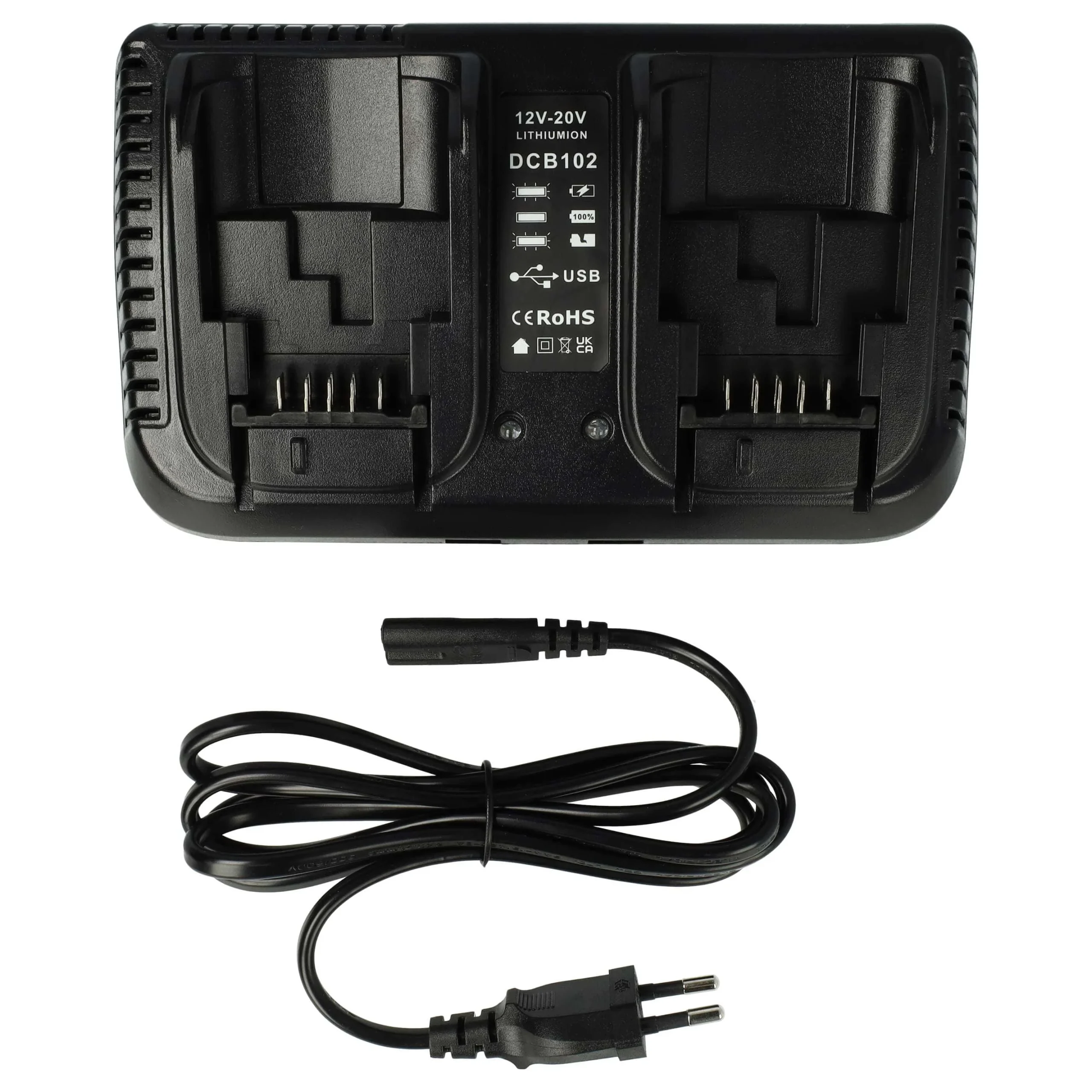 Chargeur double remplace Dewalt DCB102, DCB105, DCB112 pour batterie d'outil électrique Dewalt - Li-ion, 3,0A