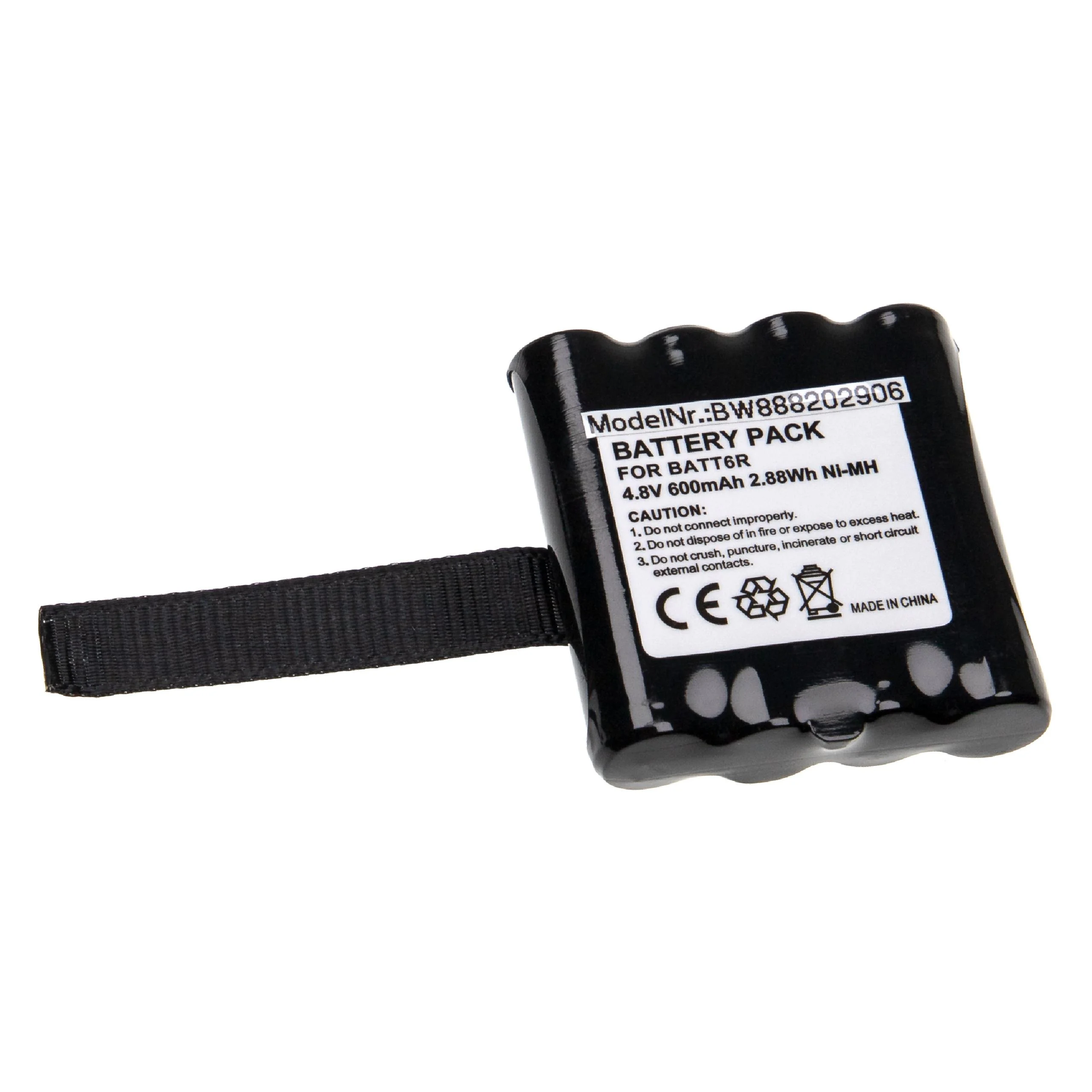 Batterie remplace Midland BATT6R, BATT-6R pour radio talkie-walkie Uniden- 600mAh 4,8V NiMH
