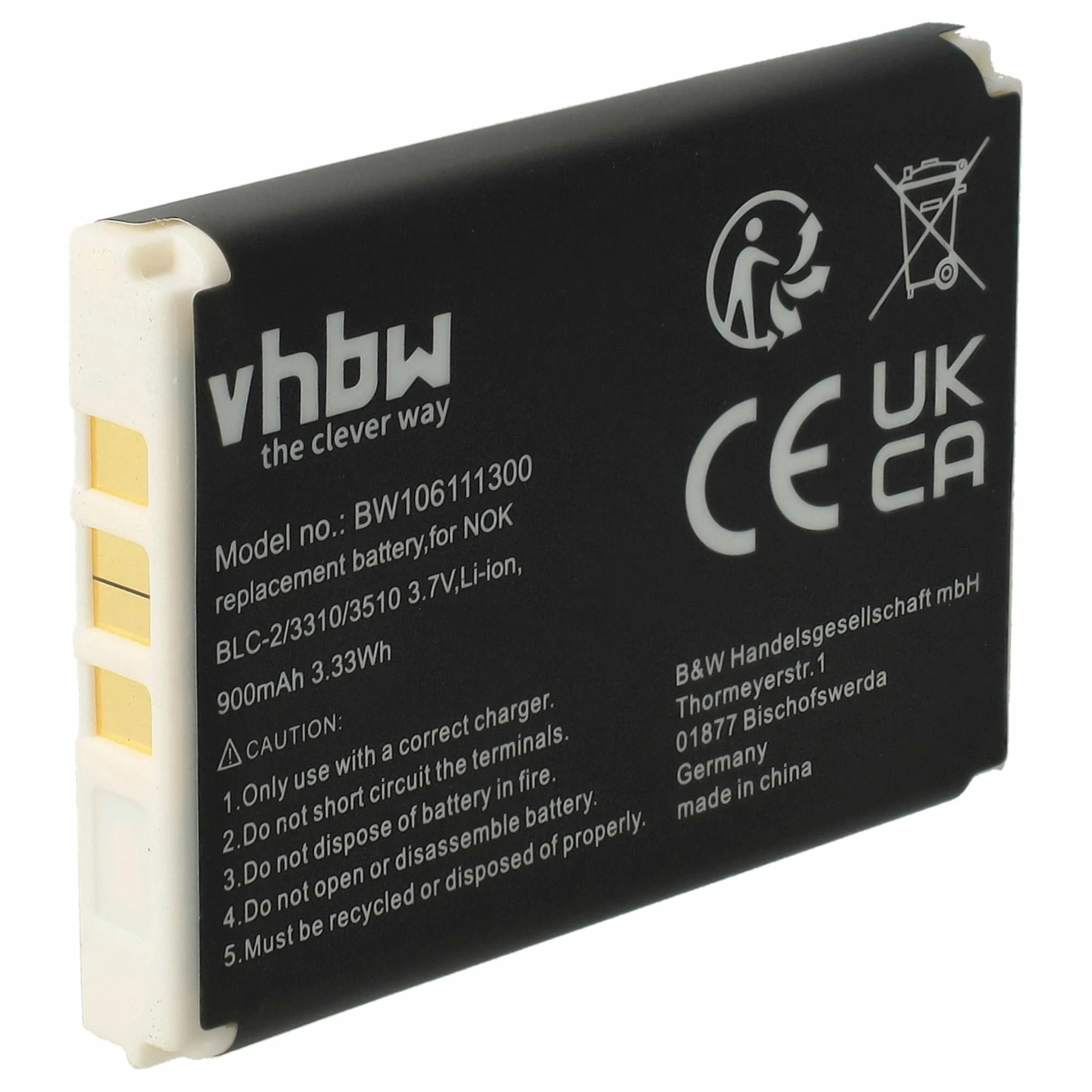Batterie téléphone portable Nokia 3310, 3330, 3410, 3510, 5510, 6800 - 900mAh 3,7V Li-ion