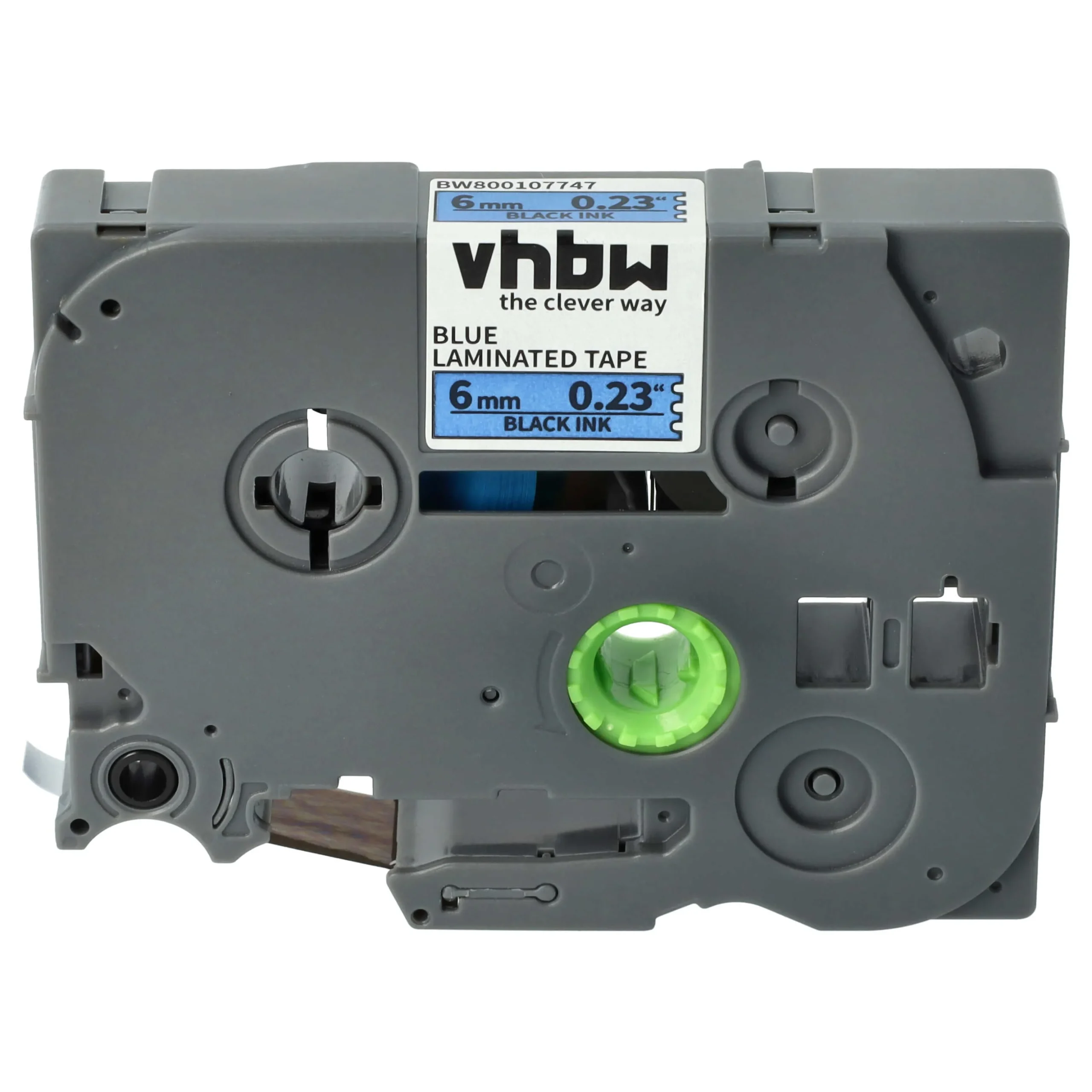 Cassette à ruban remplace Brother TZE-511 - 6mm lettrage Noir ruban Bleu, plastique