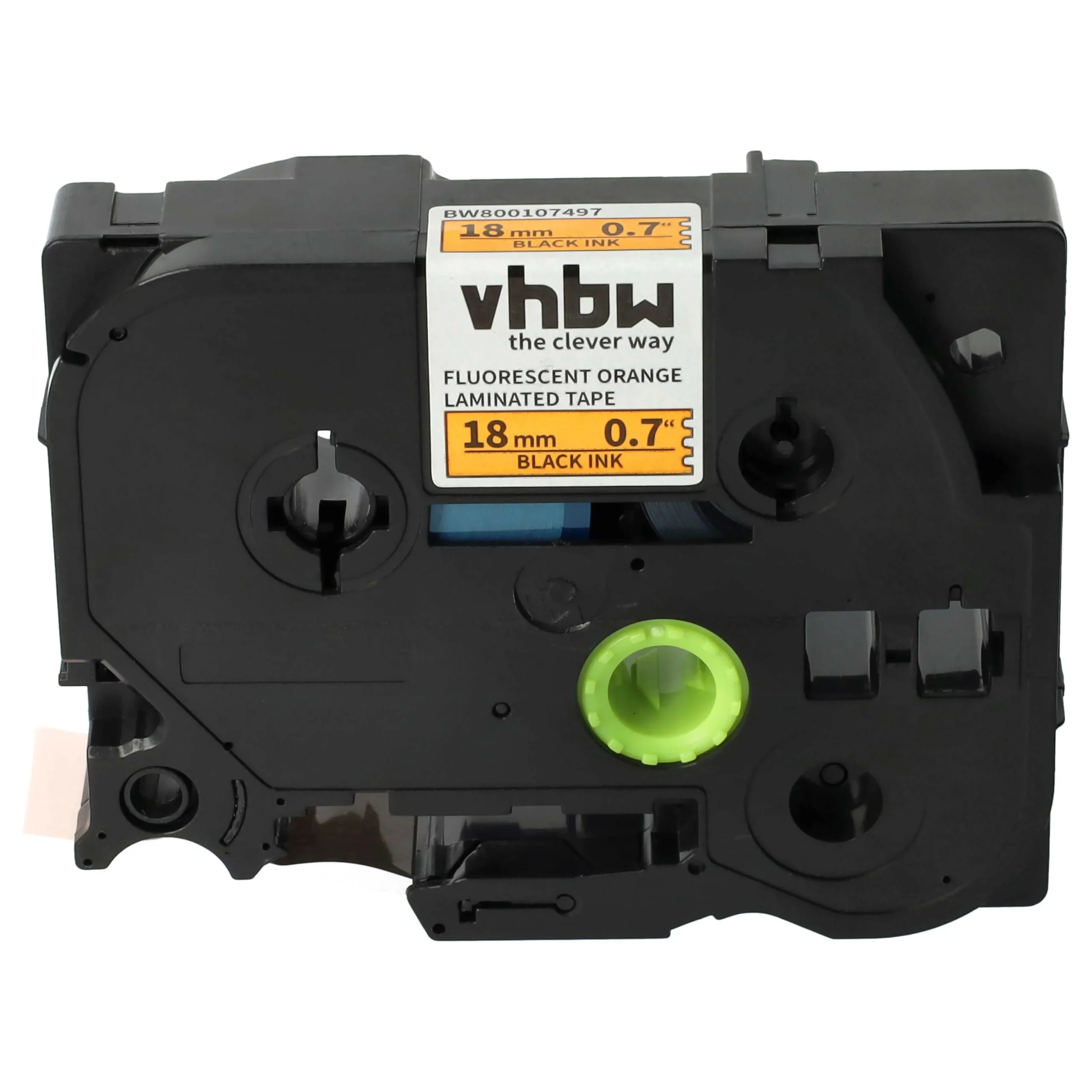 Cassette à ruban remplace Brother TZE-241, TZ-241 - 18mm lettrage Noir ruban Orange fluo, plastique
