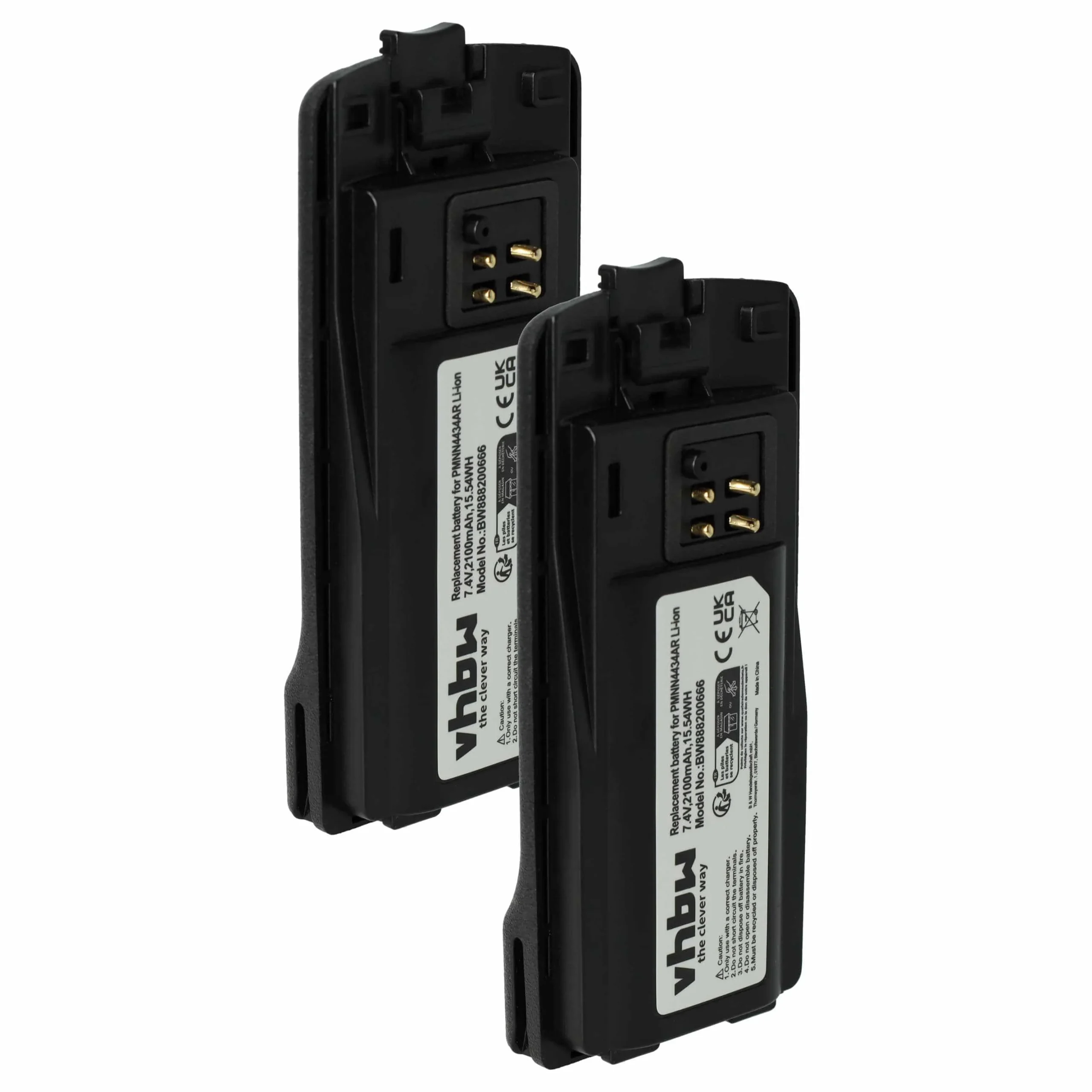 2x Batteries remplace Motorola PMLN6394, MNN4453AR pour radio talkie-walkie Motorola- 2100mAh 3,7V Li-ion