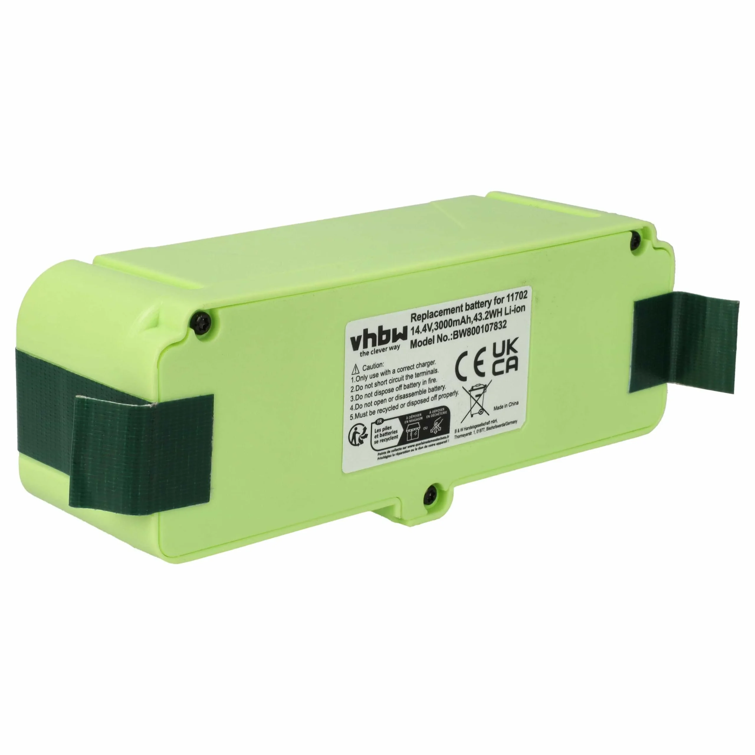 Batterie remplace 11702, 80501e, 68939, 80501, 4419696 pour robot aspirateur iRobot - 3000mAh 14,4V Li-ion