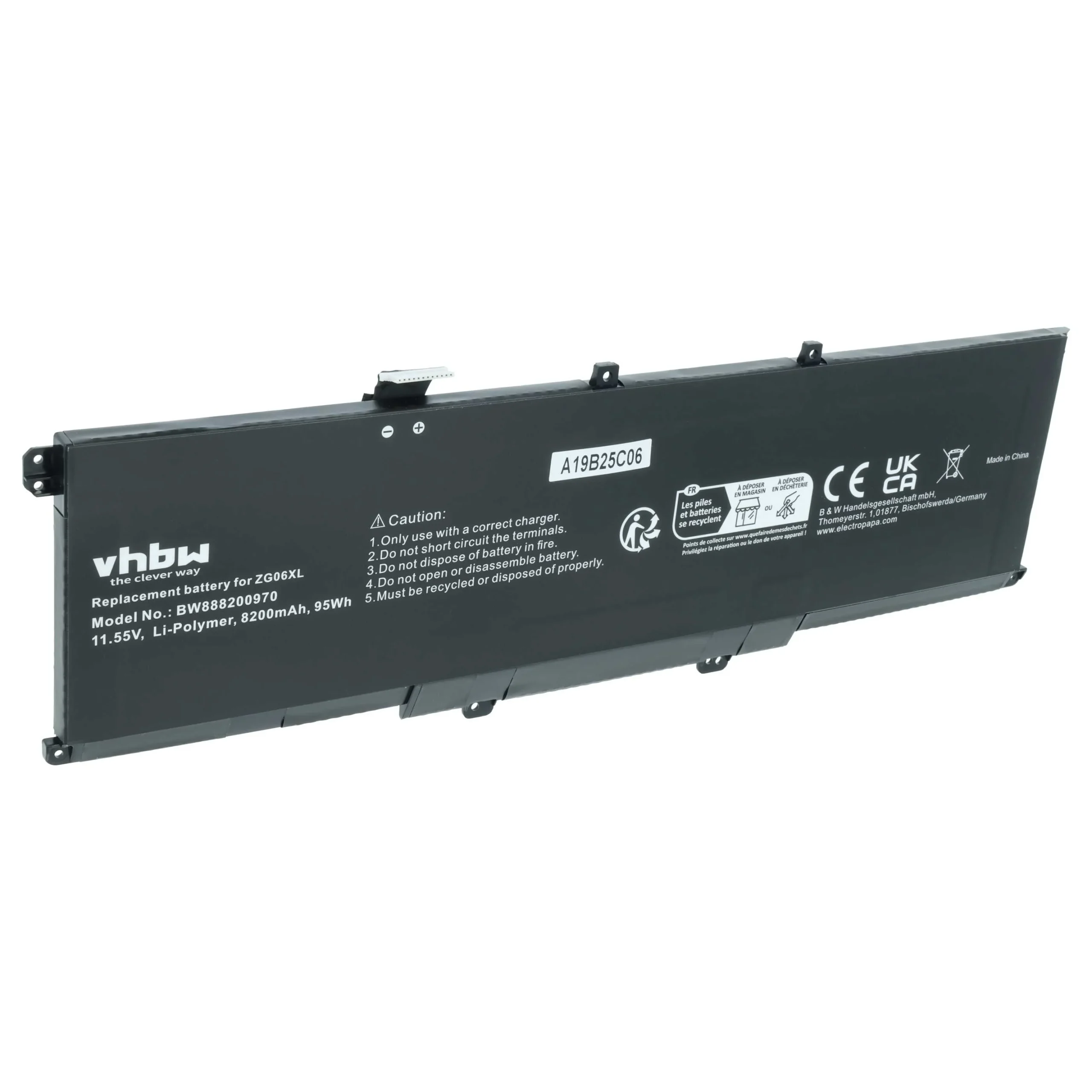 Batterie remplace HP L07045-855, HSTNN-1B8H pour ordinateur portable HP- 8200mAh 11,55V Li-ion, noir
