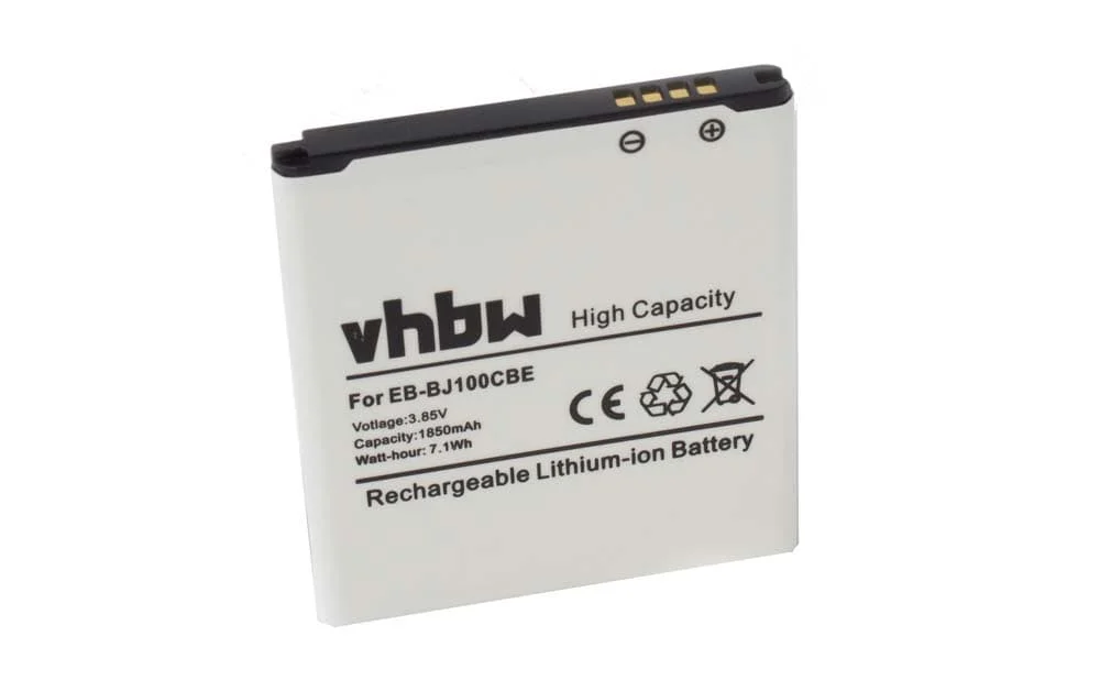 Batterie remplace Samsung EB-BJ100BCE, EB-BJ100BBE téléphone portable Samsung - 1850mAh 3,85V Li-ion