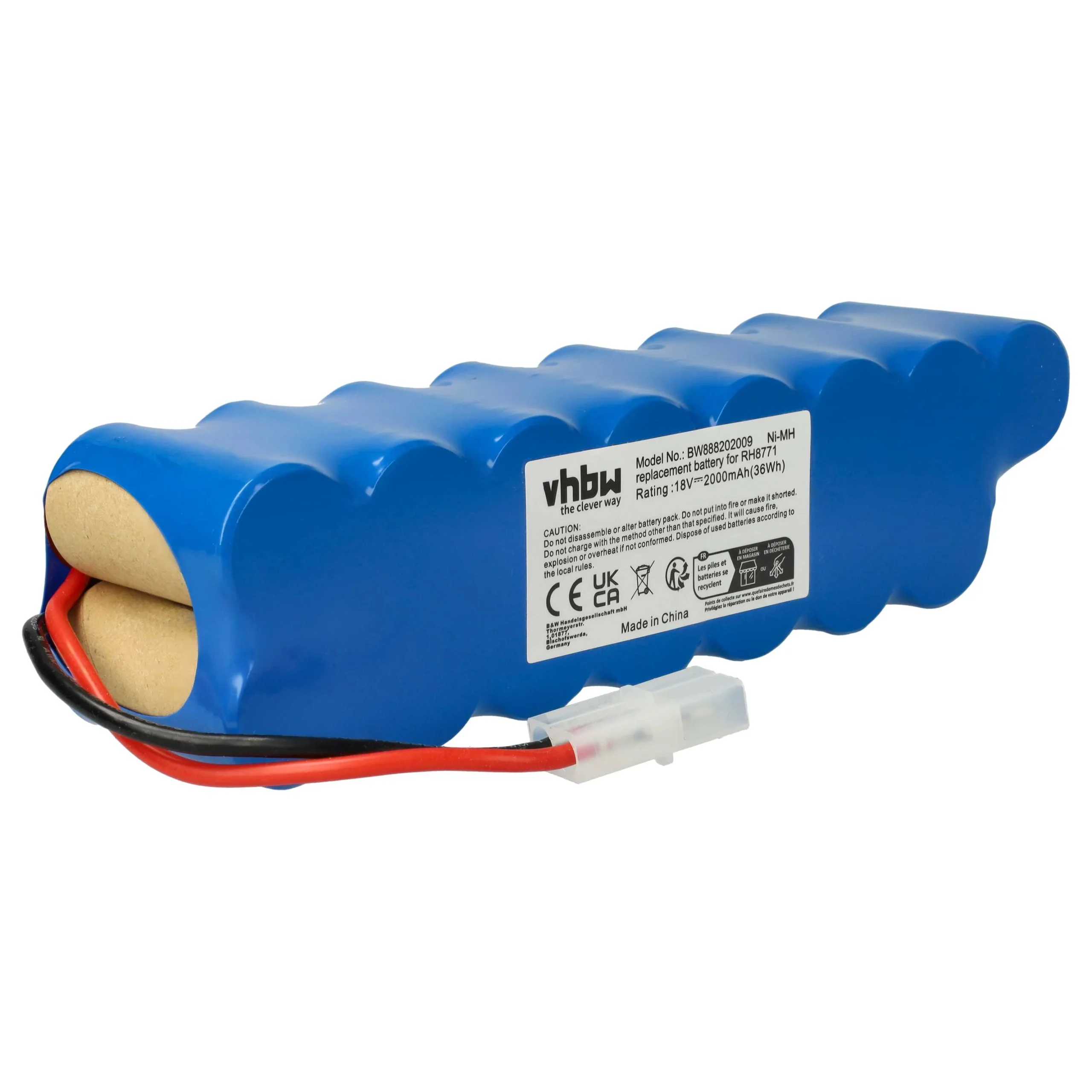Batterie remplace Rowenta RD-ROW18VA pour aspirateur Rowenta - 2000mAh 18V NiMH