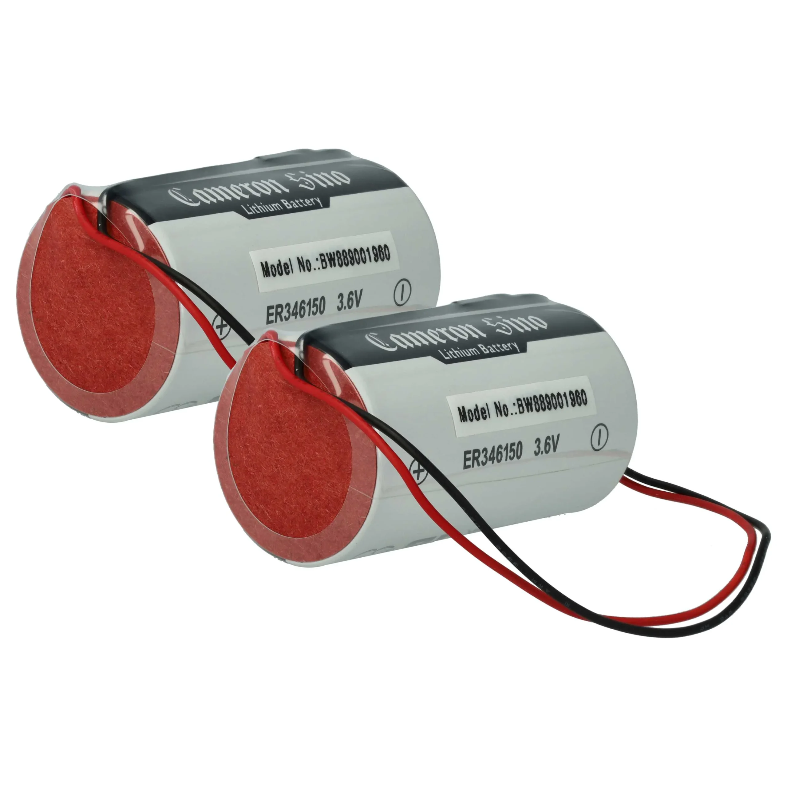 2x Piles remplace DSC ER34615M-T1, ER346150, WT4911BATT pour centrale d'alarme DSC - 14500mAh 3,6V Li-MnO2