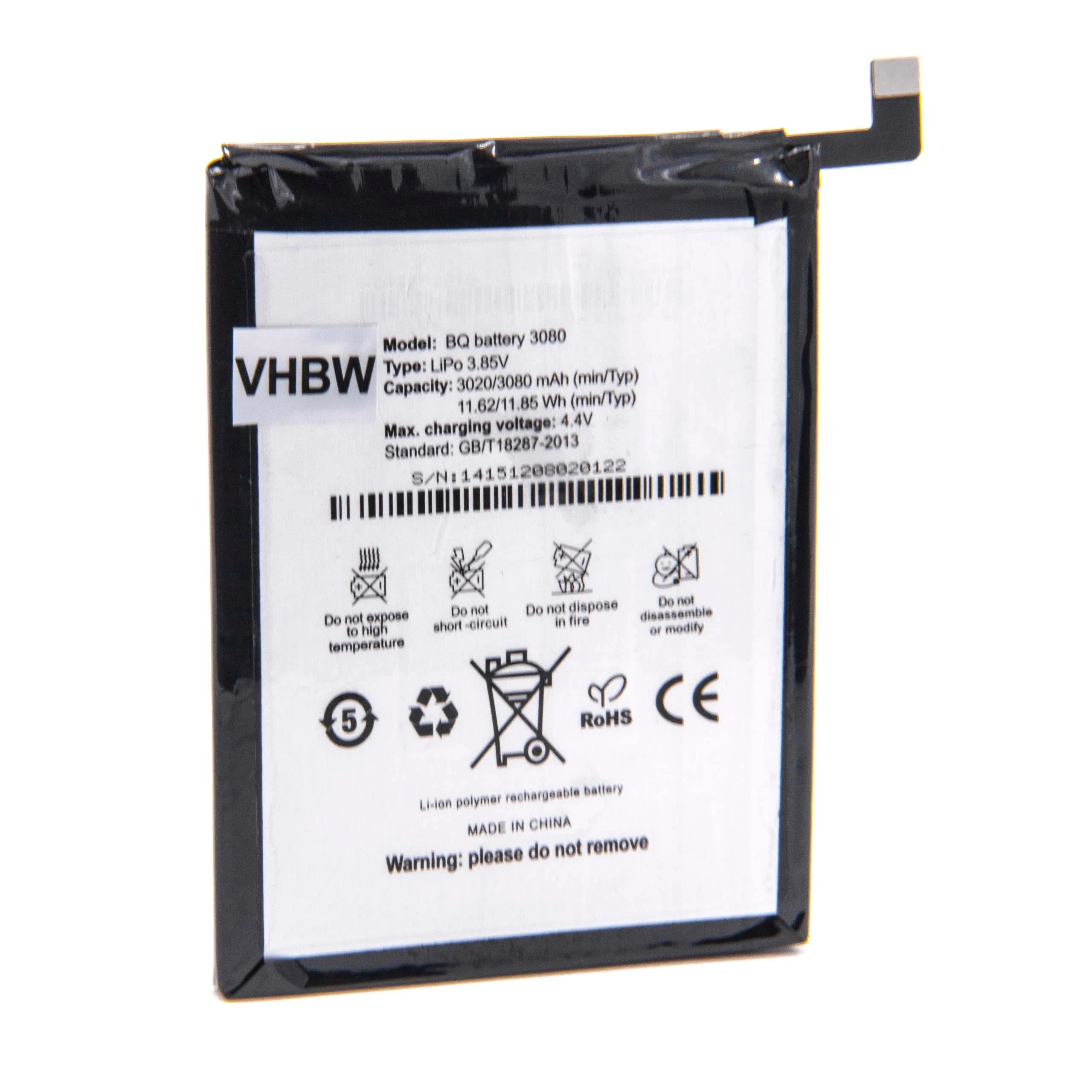 Batterie remplace BQ 3080 téléphone portable BQ - 2950mAh 3,85V Li-polymère