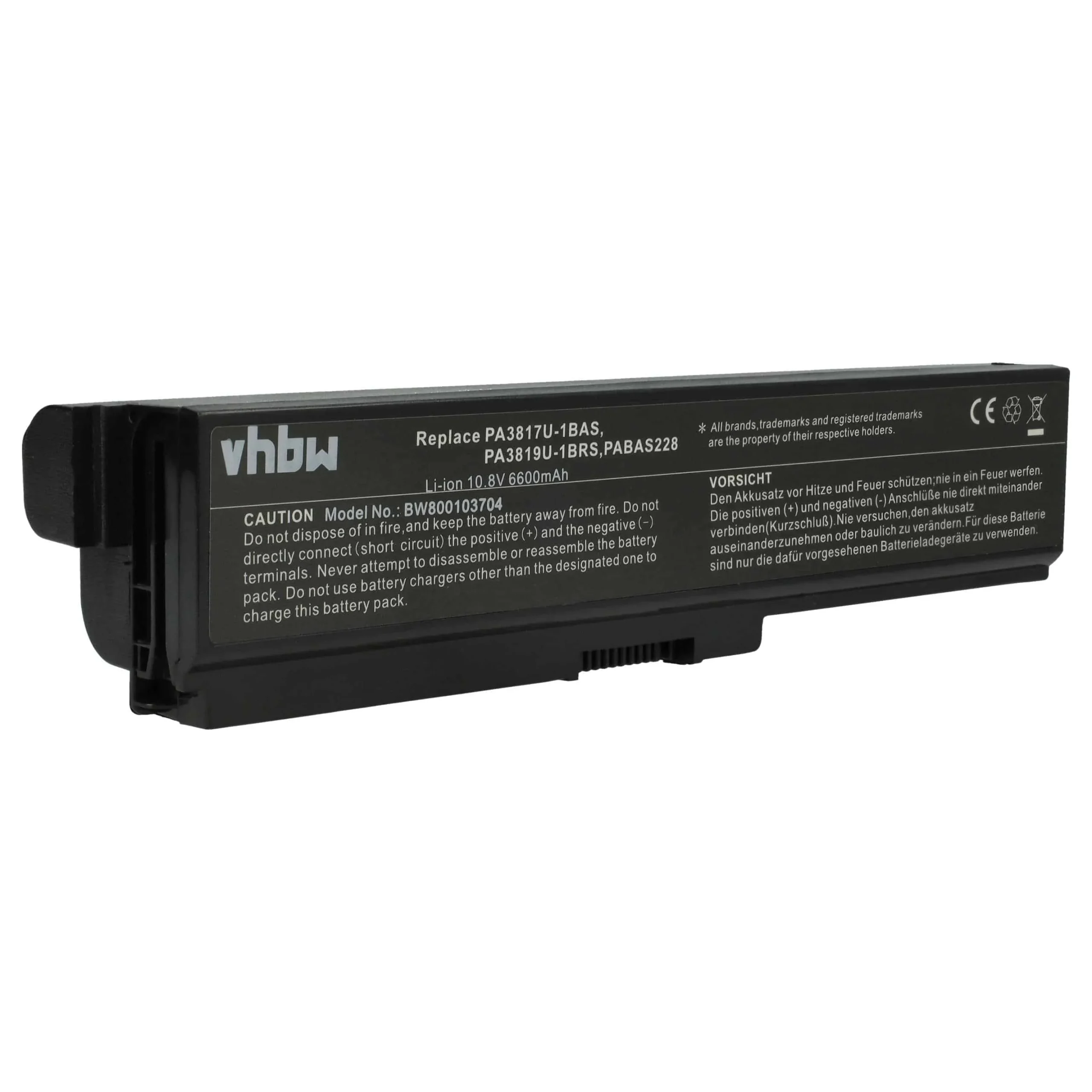 Batterie remplace Toshiba PA3817U-1BAS pour ordinateur portable Toshiba- 6600mAh 11,1V Li-ion, noir