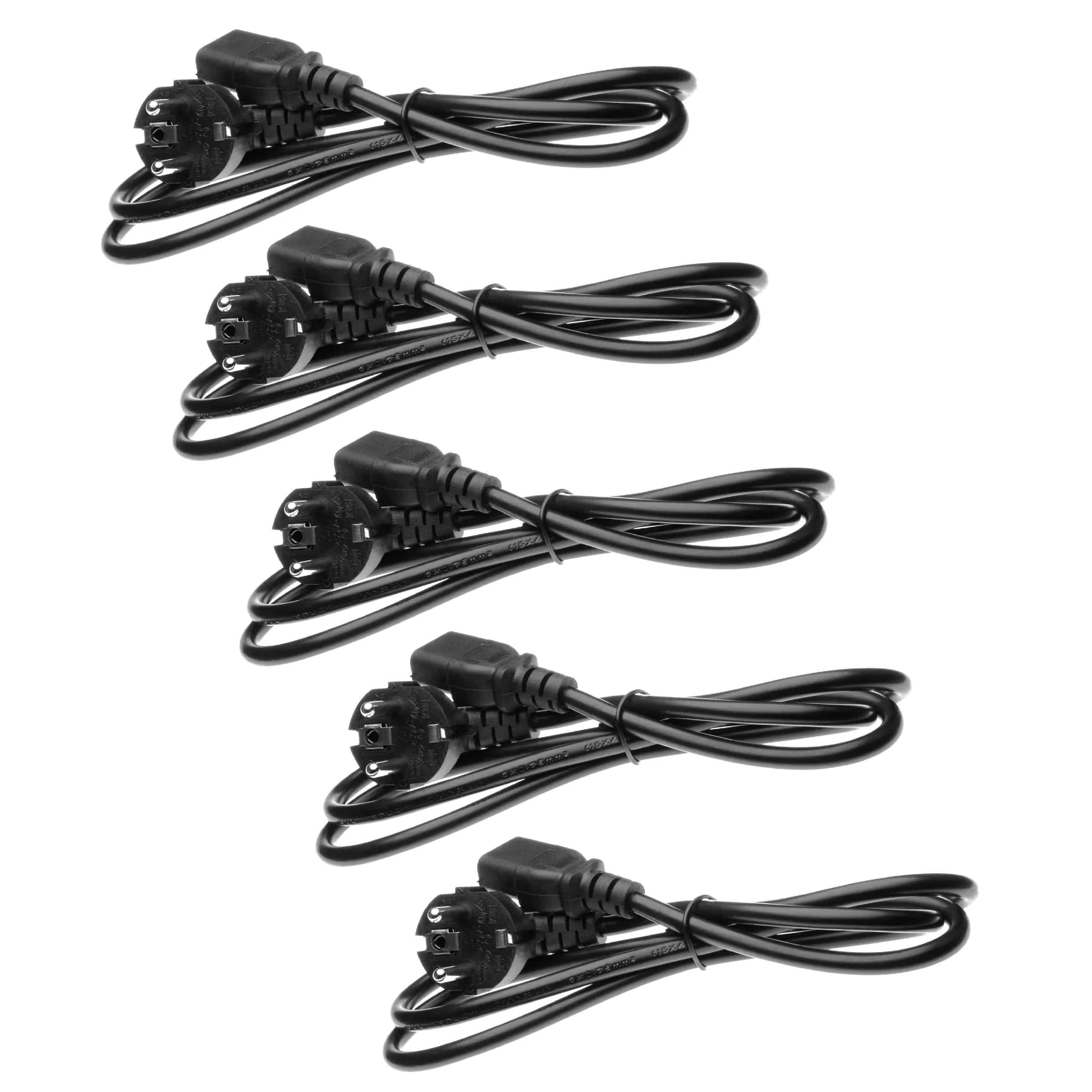 5x Câbles d'alimentation C13 prise Euro pour appareils comme des moniteurs d'ordinateur - 1,2m