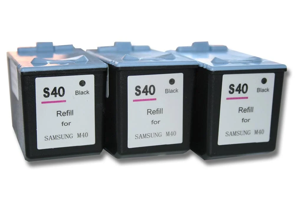 3x Cartouches remplace Samsung INK-M40 pour imprimante - noir