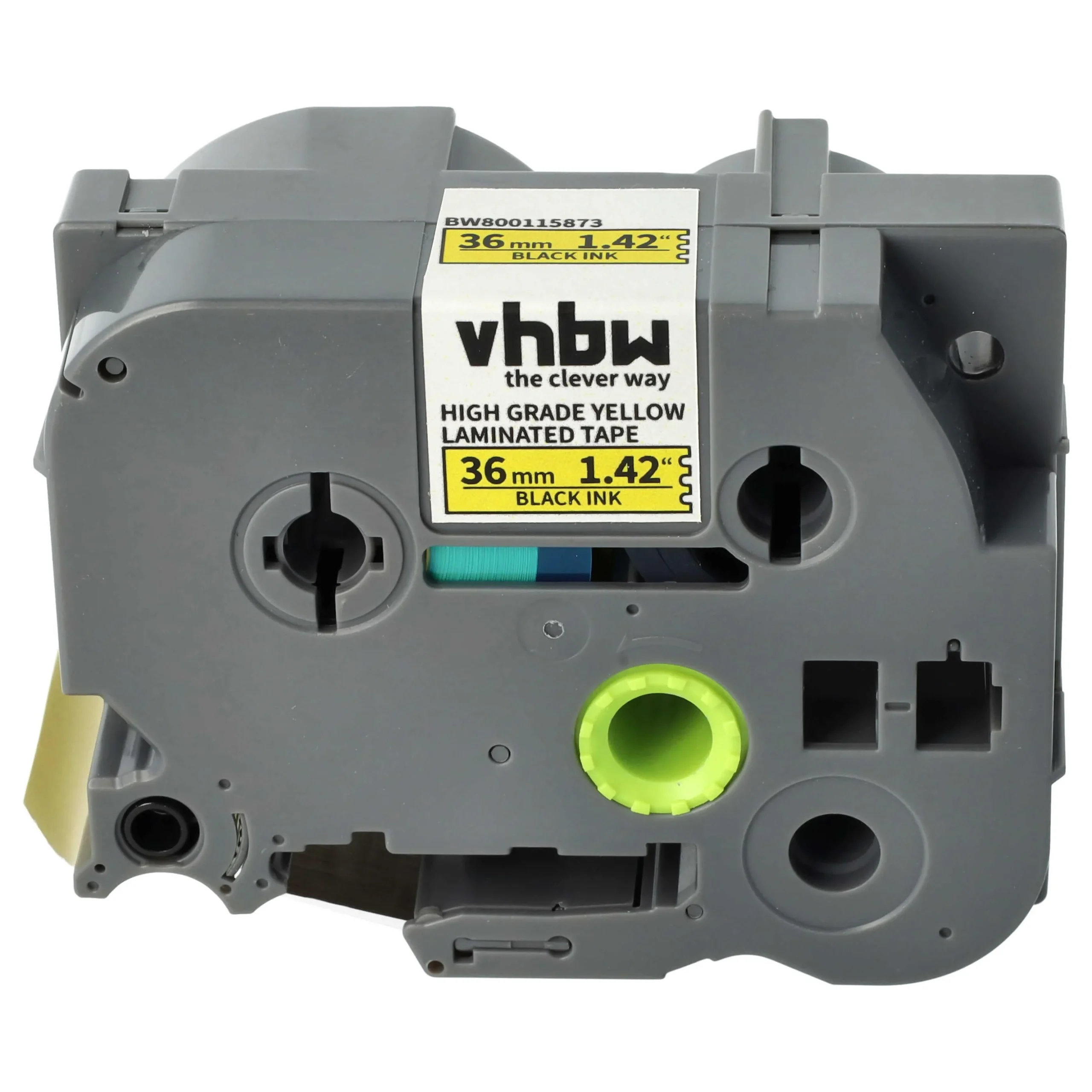Cassette à ruban remplace Brother HGE-661 - 36mm lettrage Noir ruban Jaune, plastique