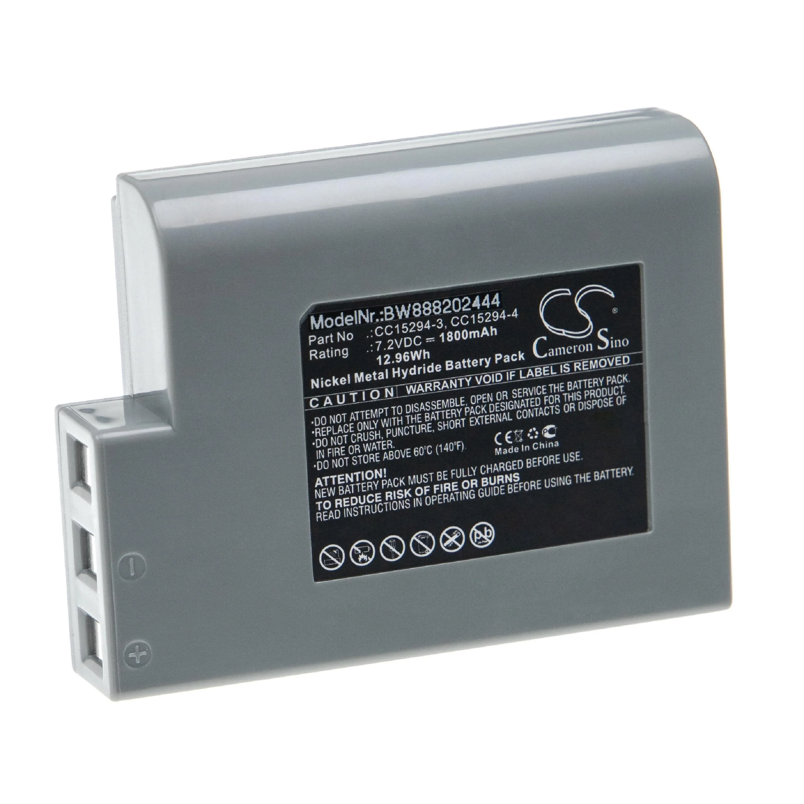 Batterie remplace Zebra CC15294-4, CC15294-3 pour imprimante Zebra - 1800mAh 7,2V NiMH