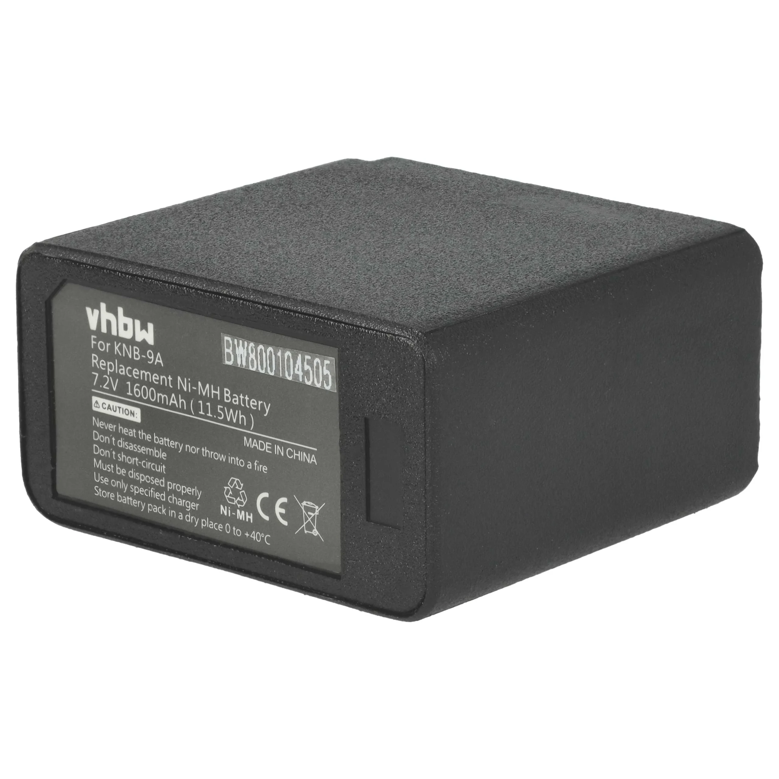 Batterie remplace Kenwood KNB-11A, KNB-11N, KNB-11, KNB-12 pour radio talkie-walkie Kenwood- 1600mAh 7,2V NiMH
