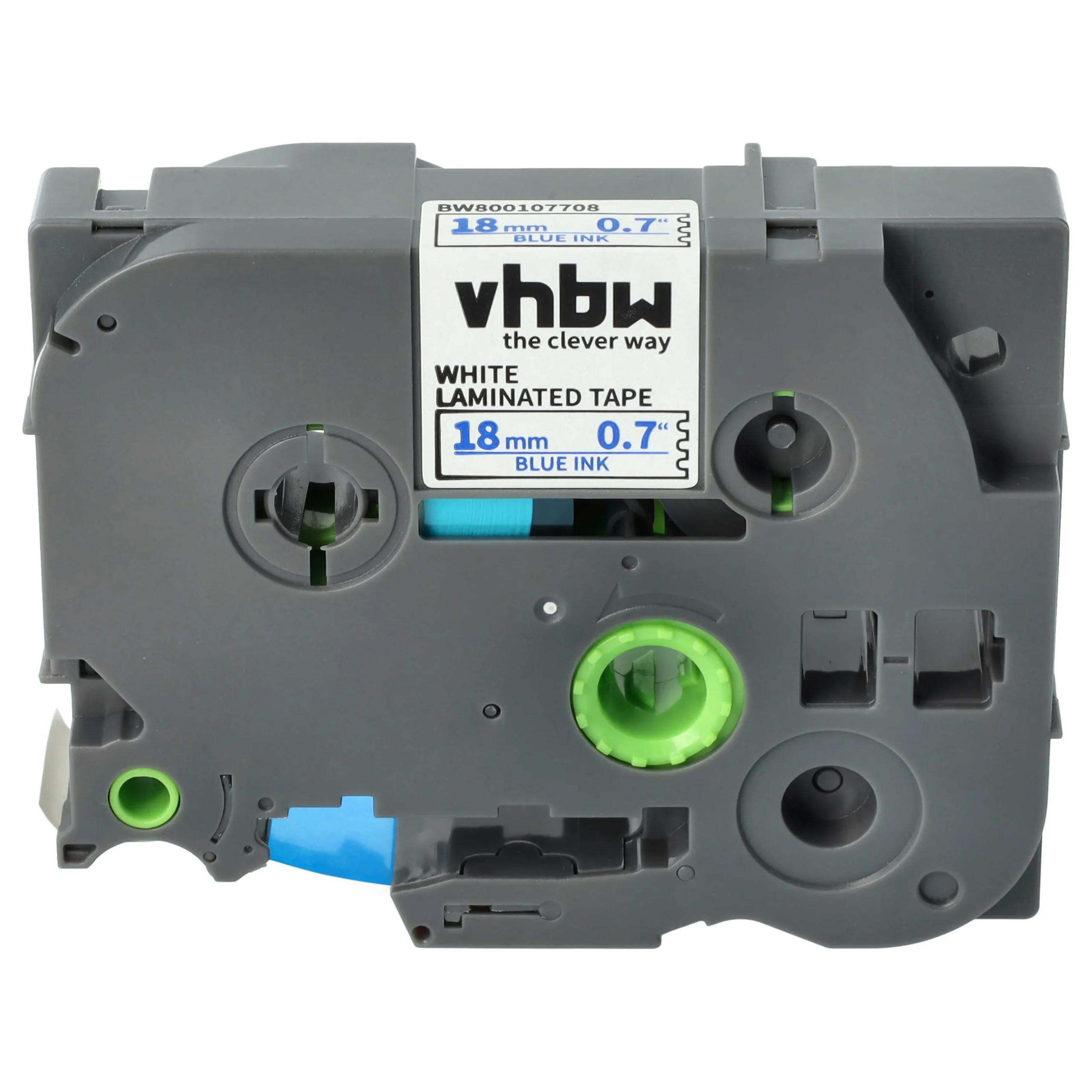 Cassette à ruban remplace Brother TZE-243, TZ-243 - 18mm lettrage Bleu ruban Blanc, plastique