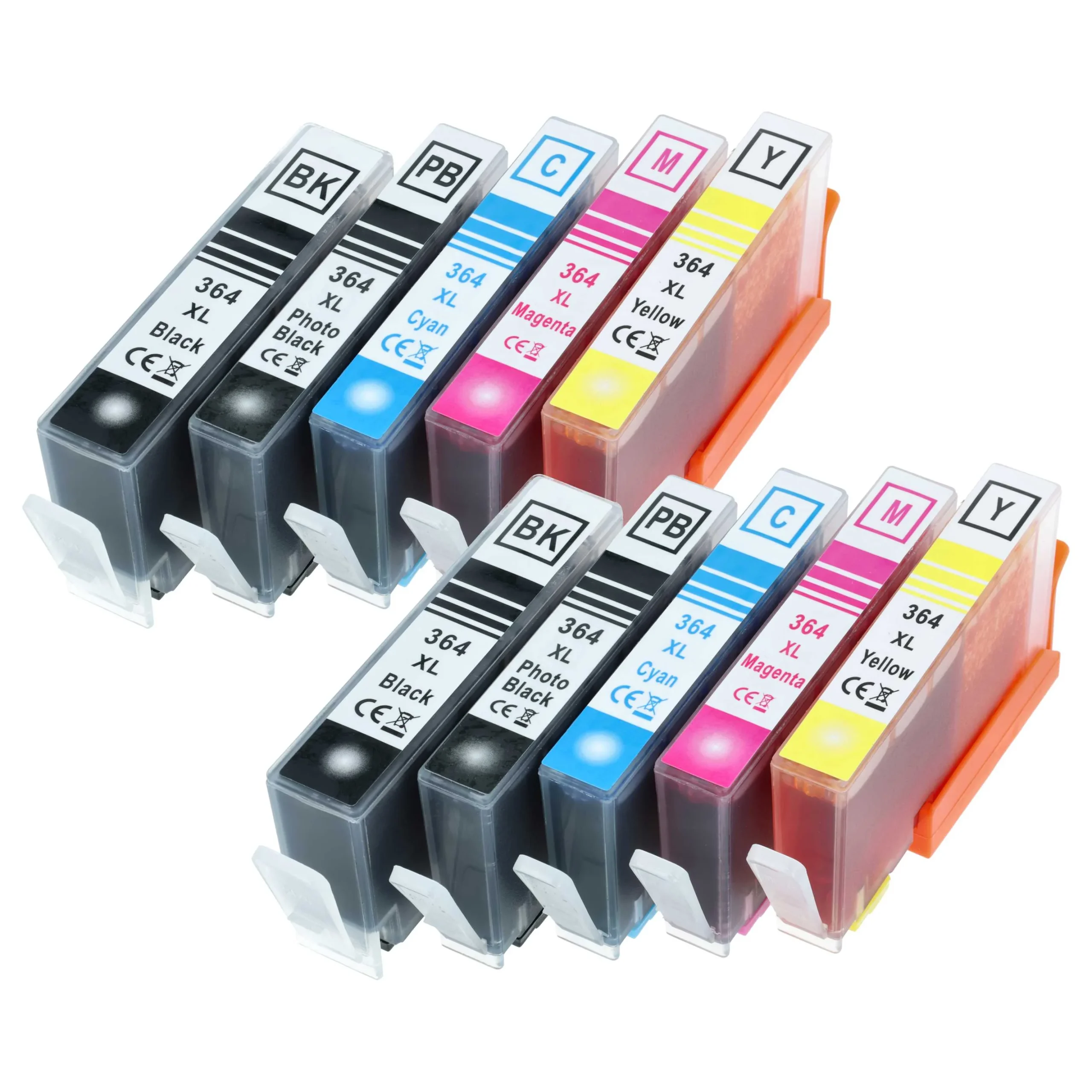10x Cartouches remplace HP 364XL, CB321EE Black, CB322EE Photo Black pour imprimante - Accessoires pour imprimante