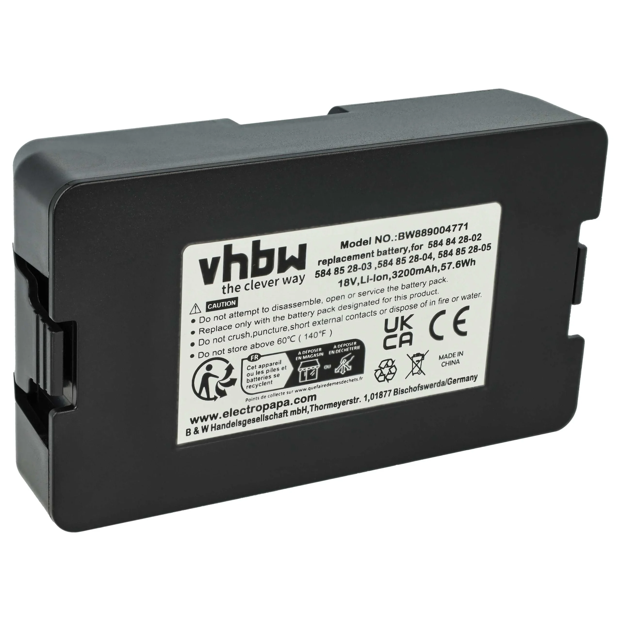 Batterie remplace Flymo 5848428-02, 5848228-01, 584 84 28-02 pour outil de jardinage - 3,2Ah 18V Li-ion
