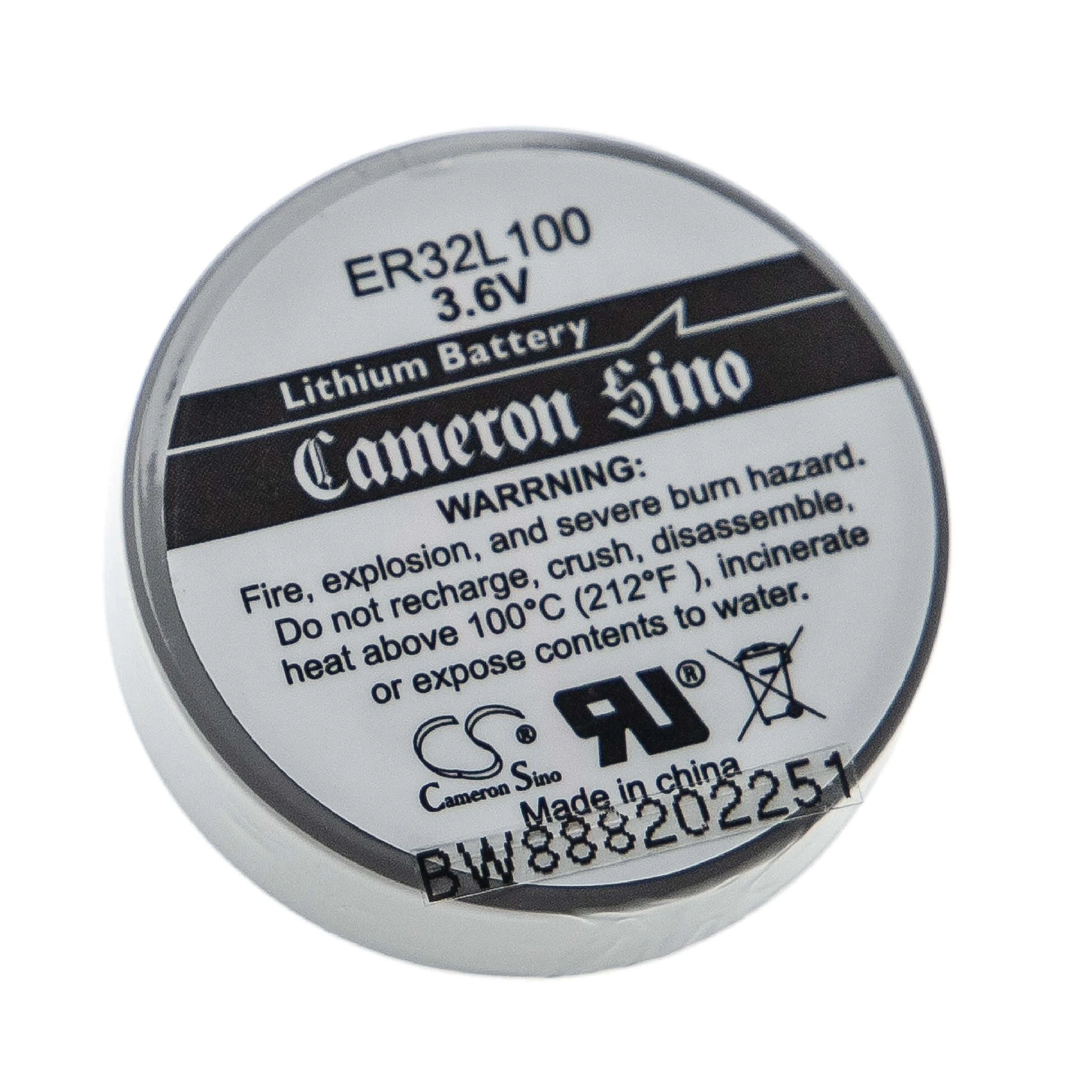 Pile spéciale ER32L100 - 2000mAh 3,6V Li-SOCl2