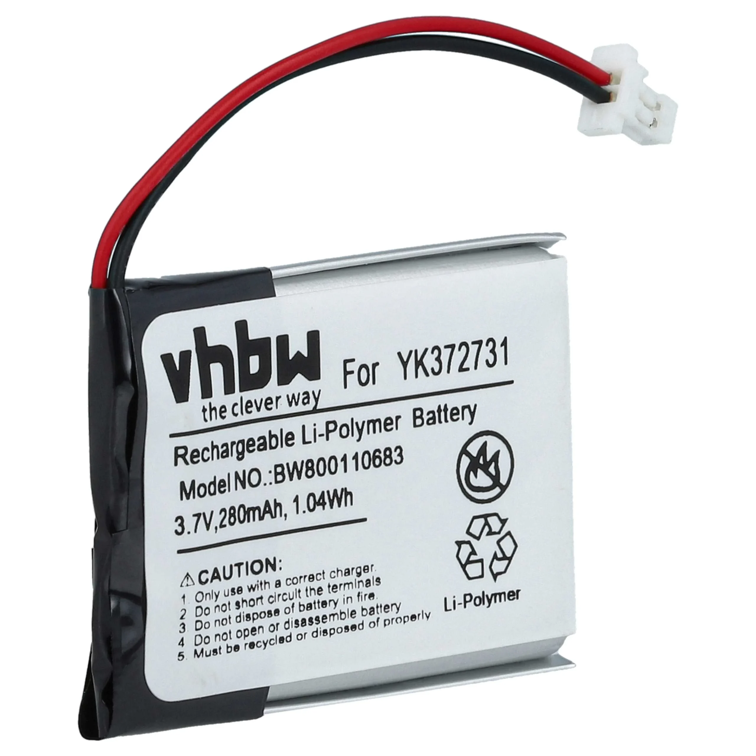 Batterie remplace Golf Buddy YK372731, PL482730 pour navigation GPS Golf Buddy - 280mAh 3,7V Li-polymère